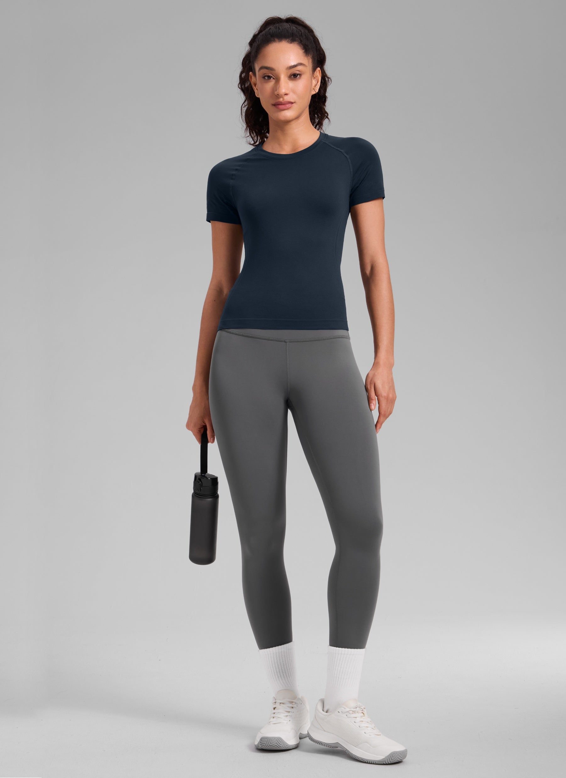 חולצה קצרה Seamless Crew Neck - Twilight Blue