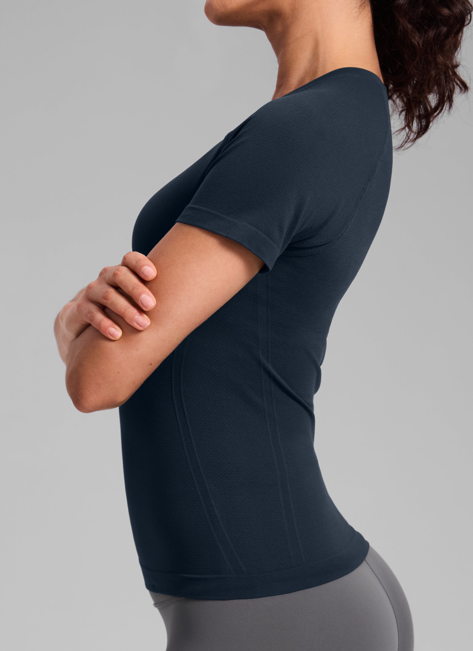חולצה קצרה Seamless Crew Neck - Twilight Blue
