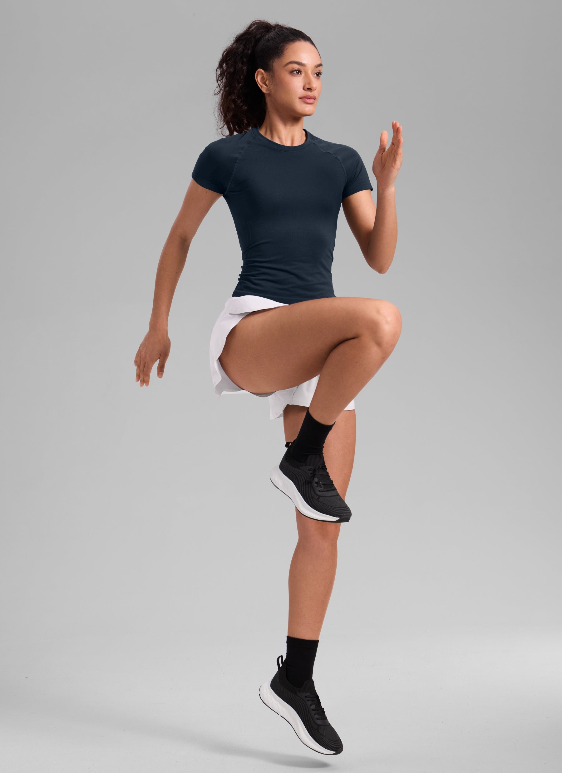 חולצה קצרה Seamless Crew Neck - Twilight Blue