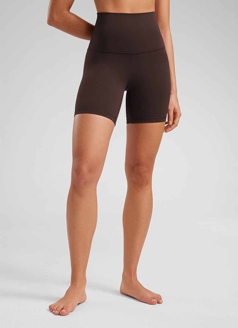טייץ Butterluxe קצר 6" סופר-גבוה - Hot Fudge Brown
