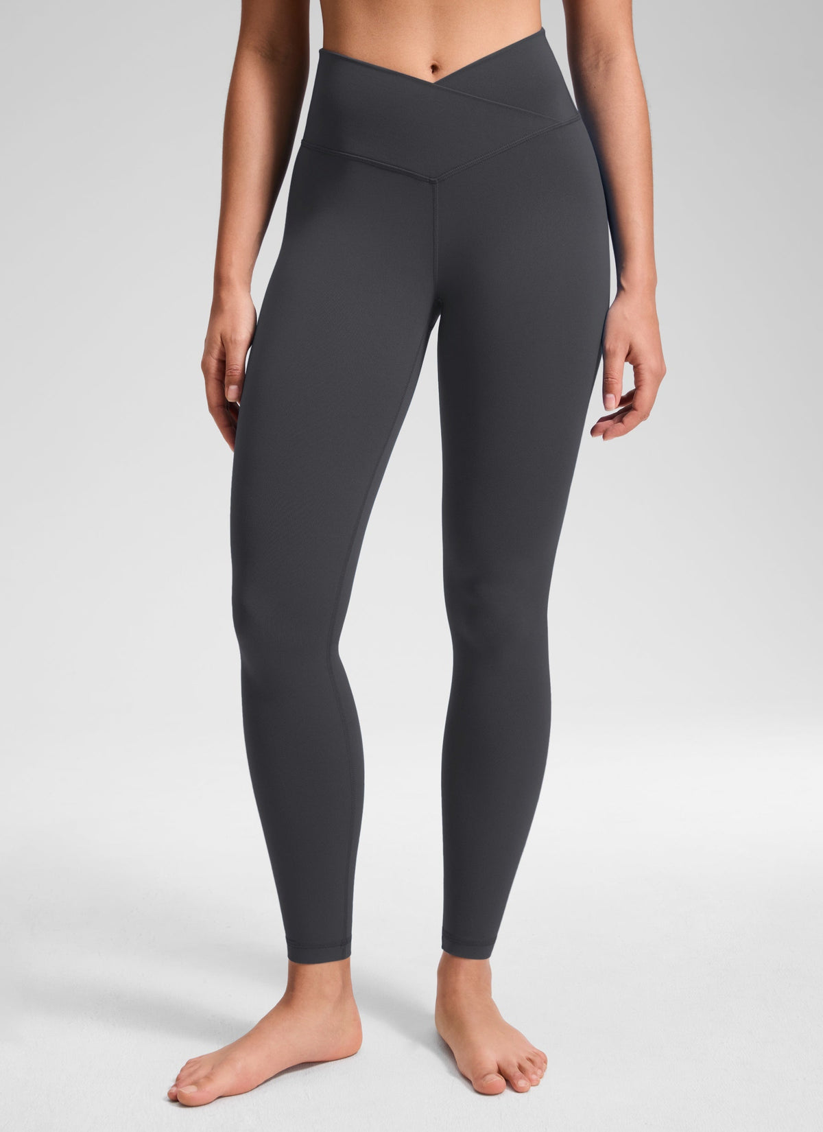 טייץ ארוך 28" Butterluxe V Cross Waist - אפור מעושן