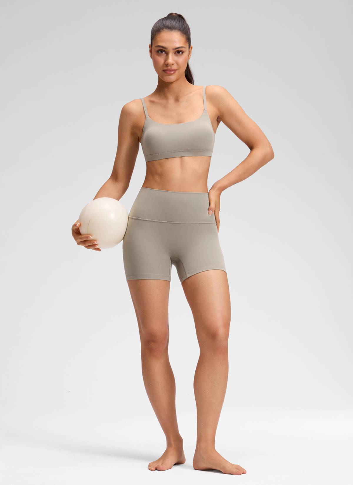 טייץ קצר Butterluxe 4" No Front Seam - Warm Ash Grey