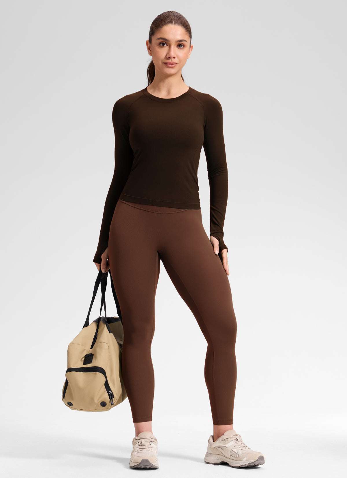טייץ מחטב 25" Softretch Secretsculpt™ Minor ללא תפר קדמי - Lava Brown