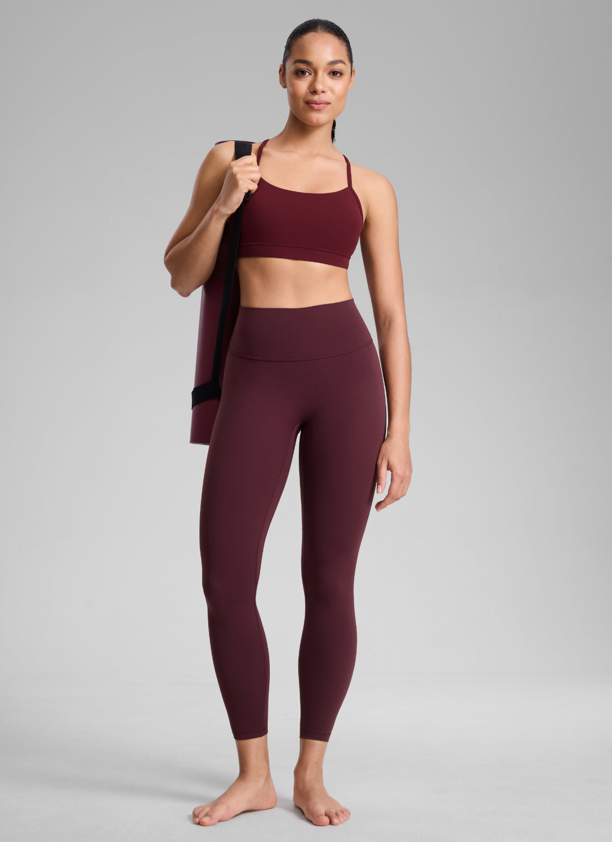 טייץ מחטב 25" SculptAir ללא תפר קדמי - Garnet Red