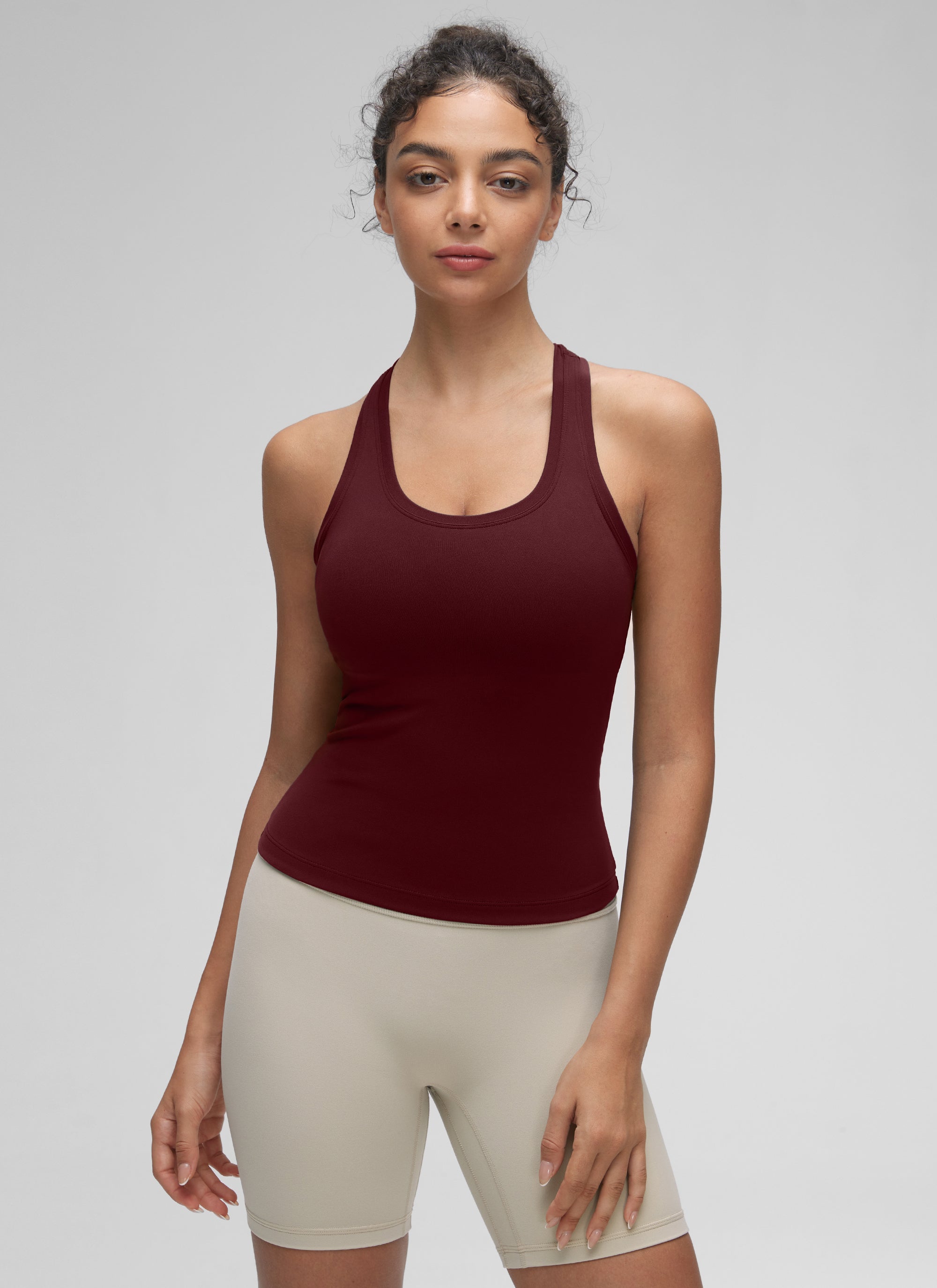 גופיית אימון Butterluxe Crewneck Racerback - Red Merlot