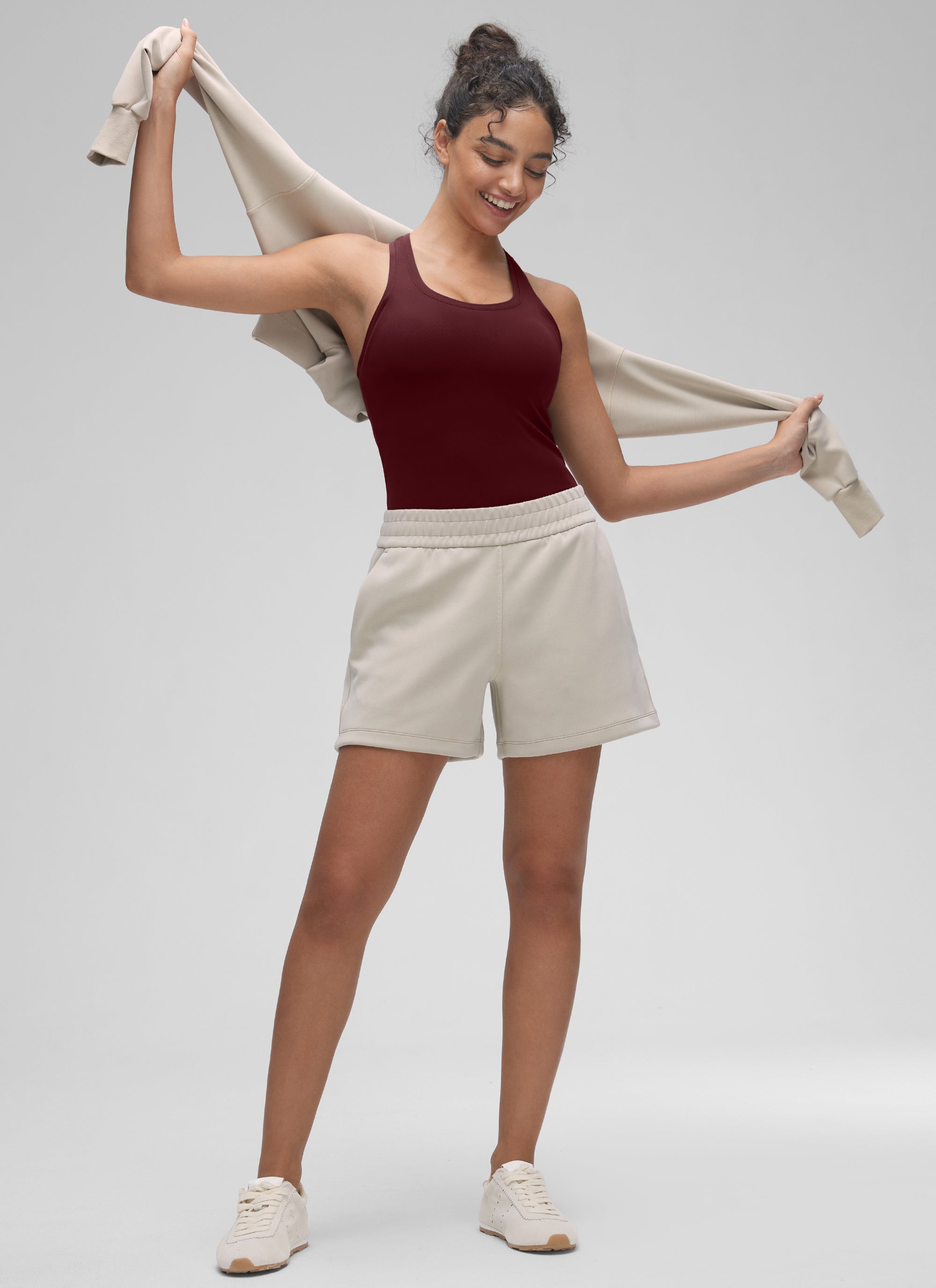 גופיית אימון Butterluxe Crewneck Racerback - Red Merlot