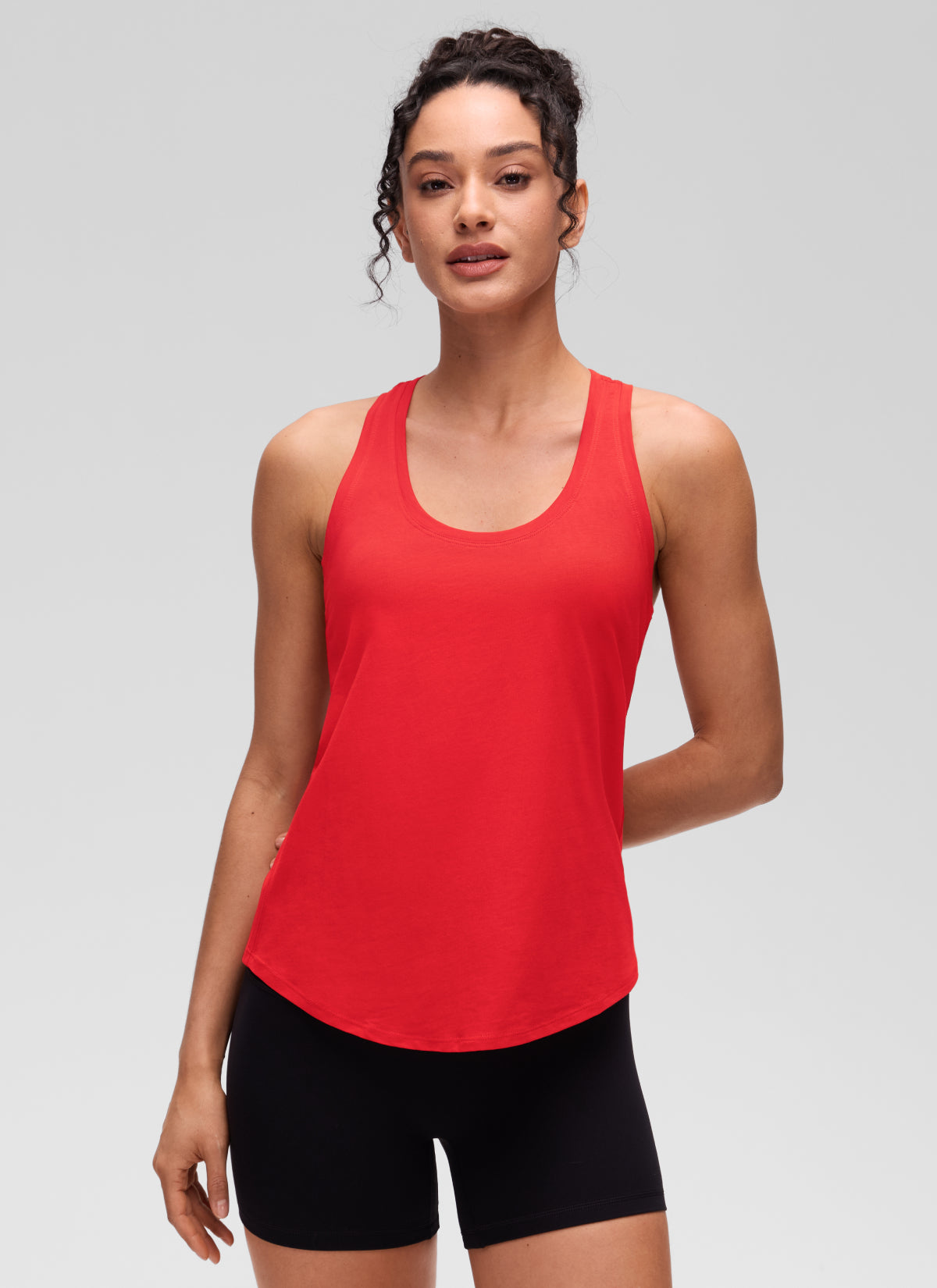גופיית אימון Pima Hip-Length - Deep Red