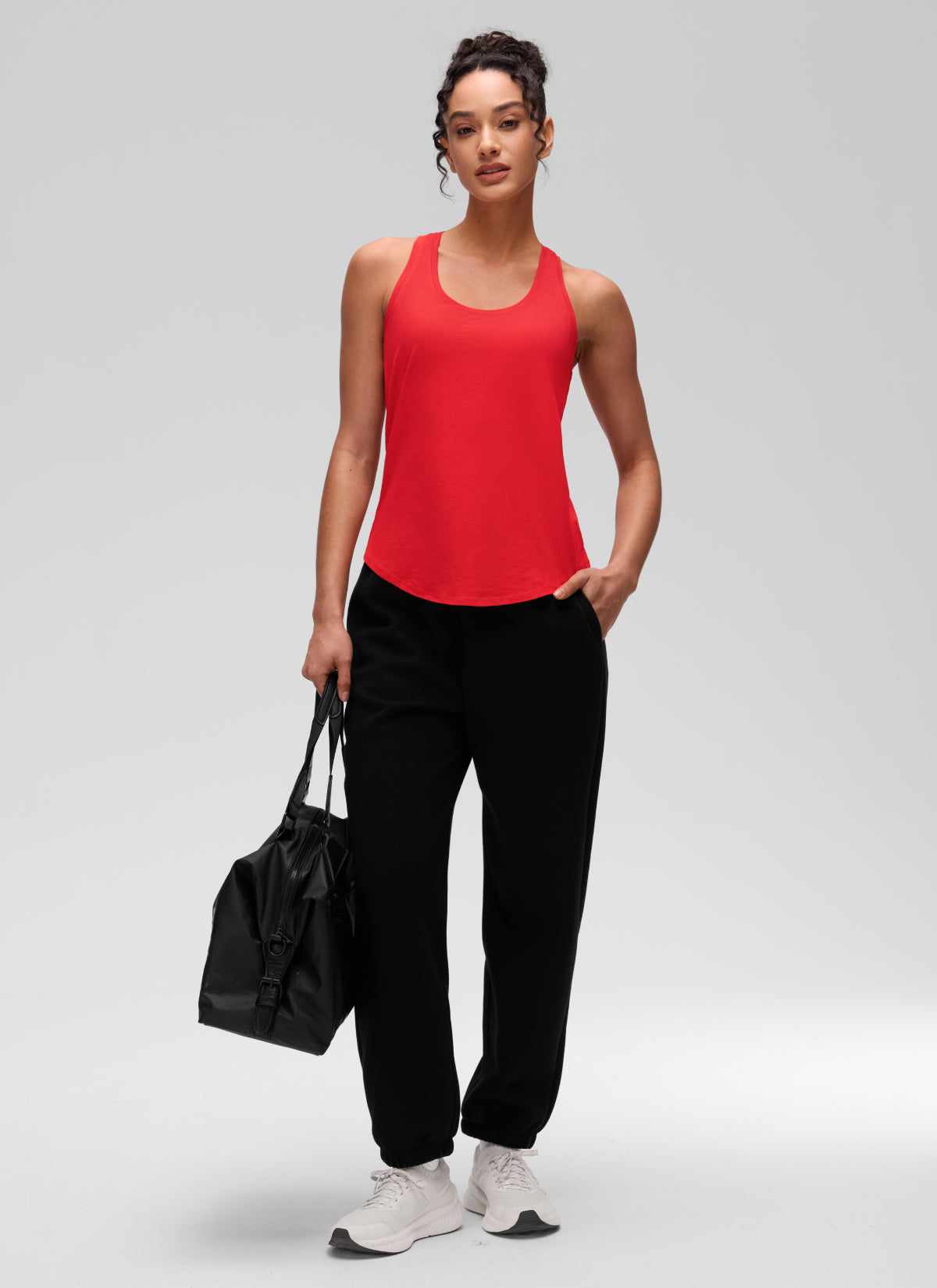 גופיית אימון Pima Hip-Length - Deep Red