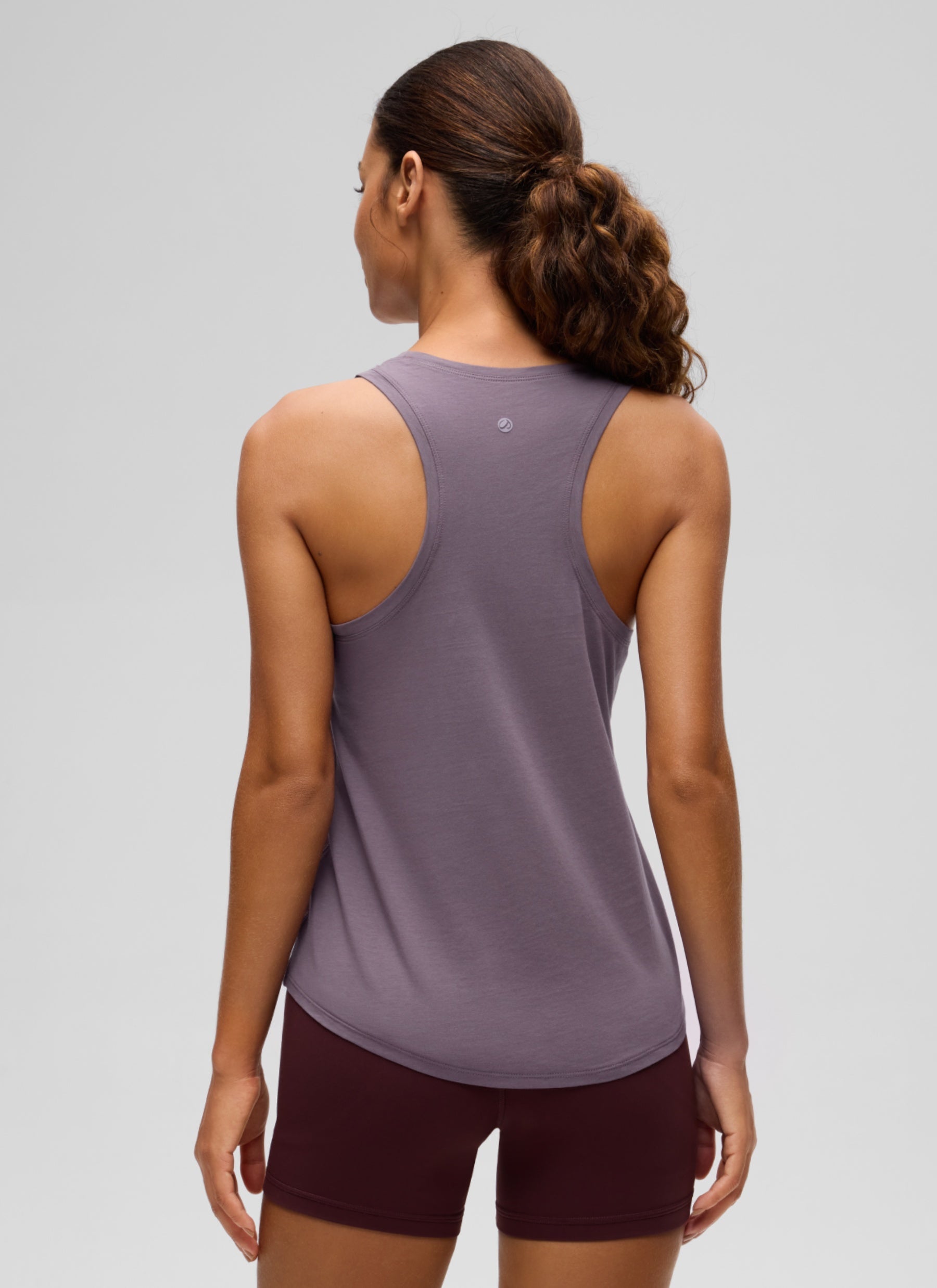 גופיית אימון Pima Hip-Length - Purple Gray