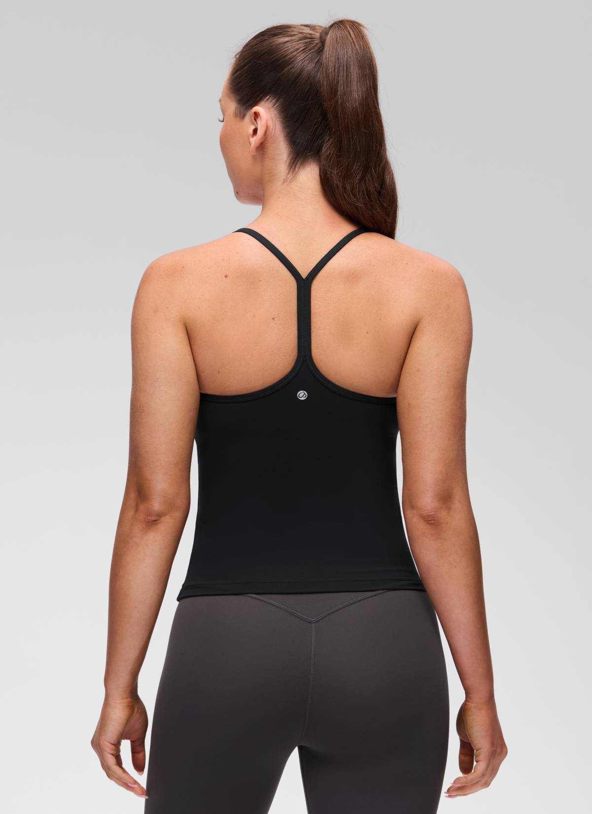 גופייה עם חזייה פנימית תומכת Butterluxe Y-back אורך מותן - שחור
