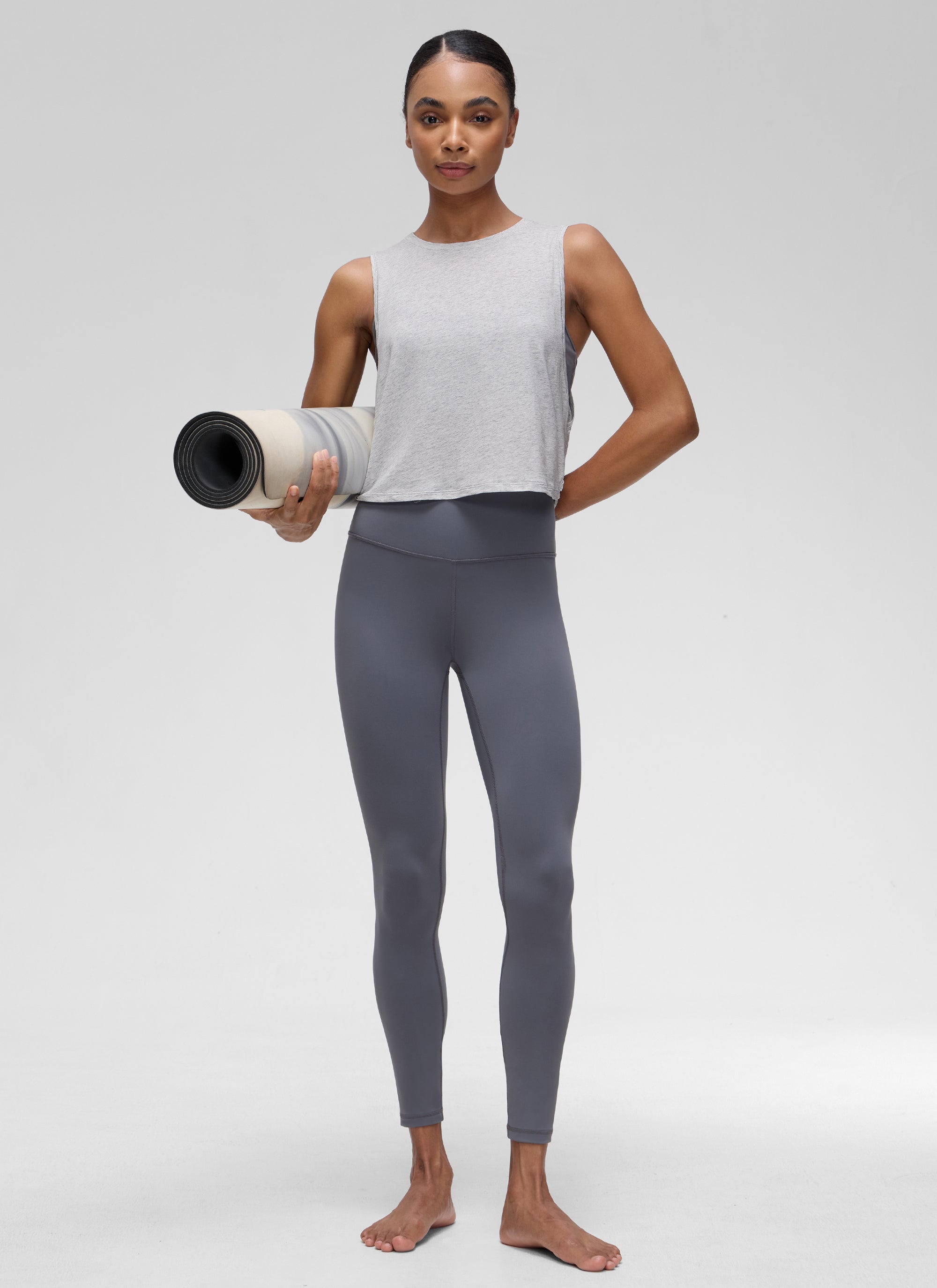 גופיית אימון Pima Twist - Light Grey Heather