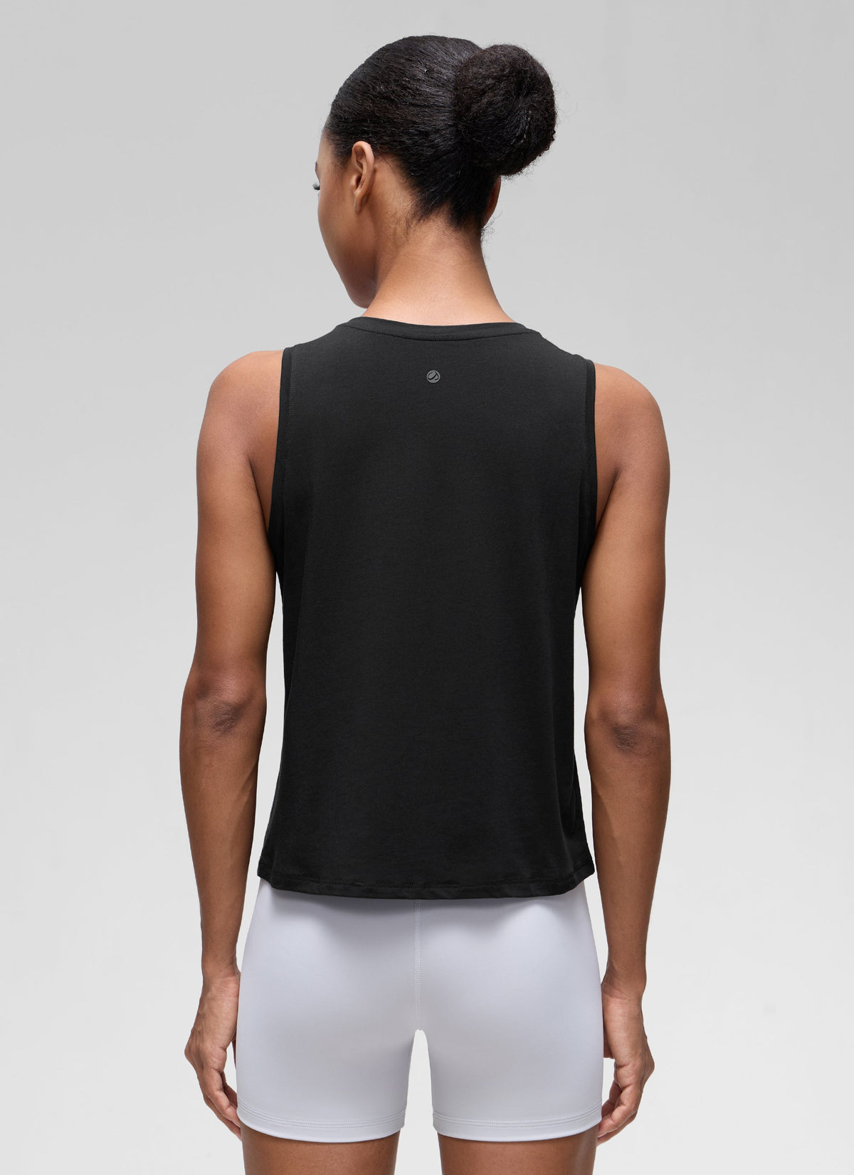 גופיית קרופ Pima Cotton Round Neck - שחור