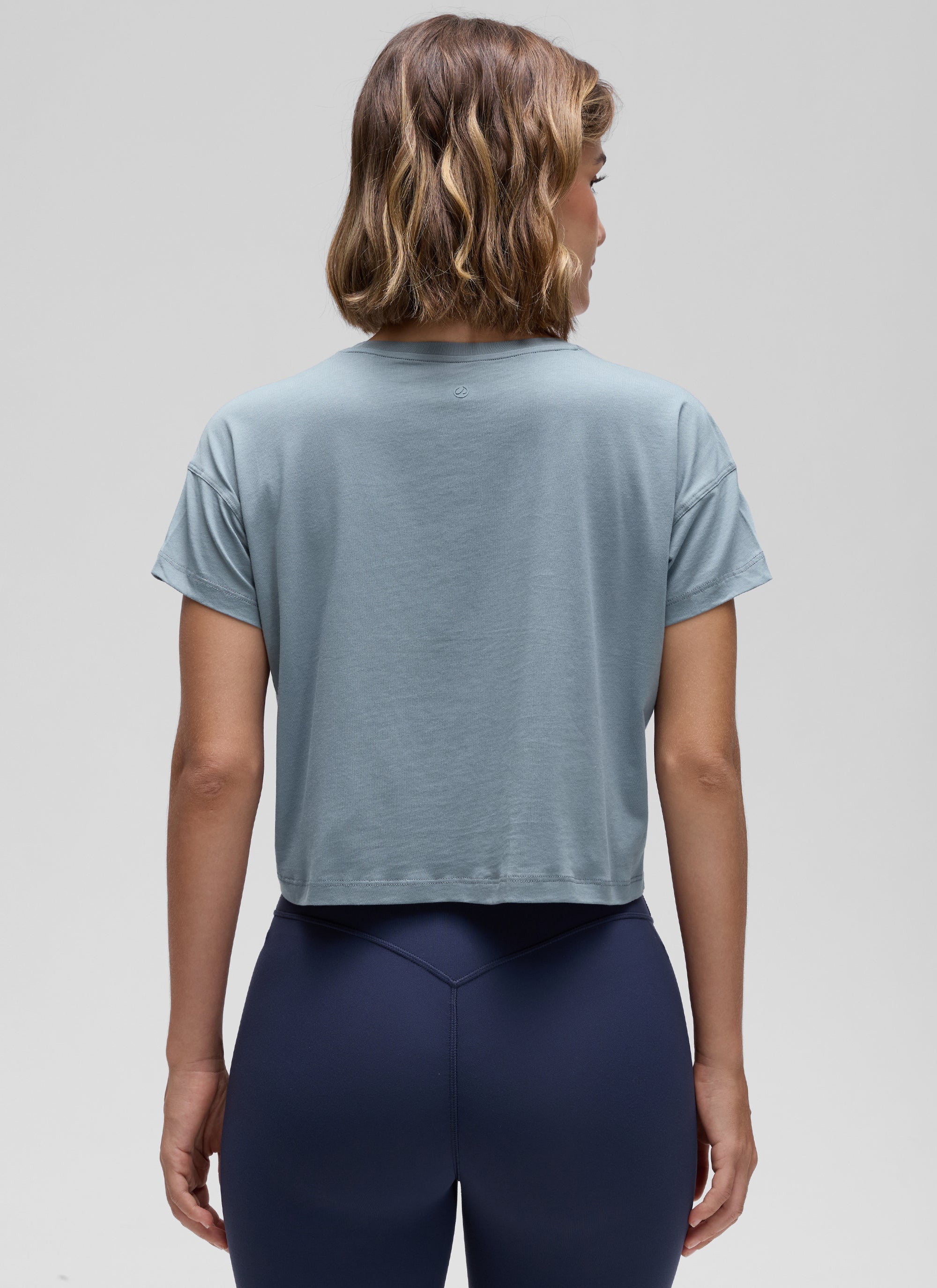חולצת קרופ Pima Cotton Crew Neck - Belgian Blue