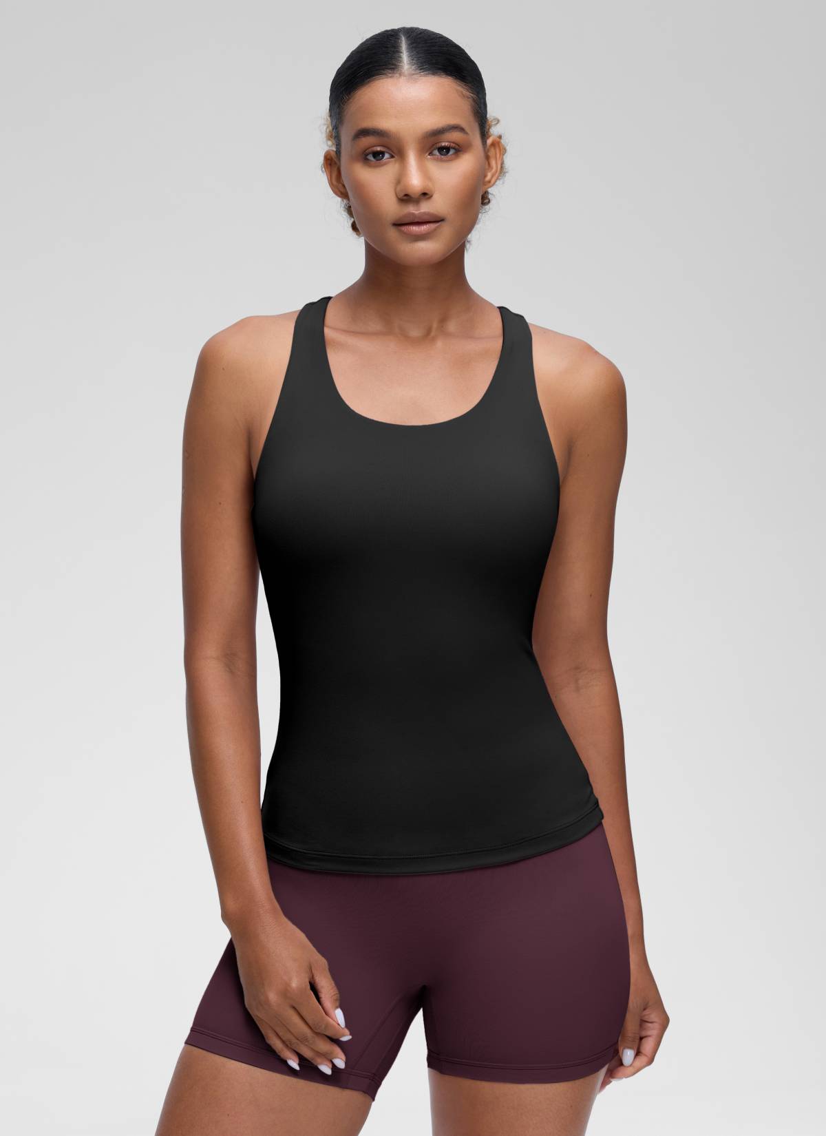 גופייה עם חזייה פנימית Butterluxe Racerback - שחור