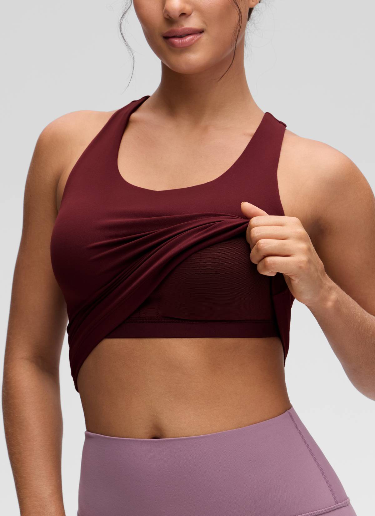 גופייה עם חזייה פנימית Butterluxe Racerback - Red Merlot