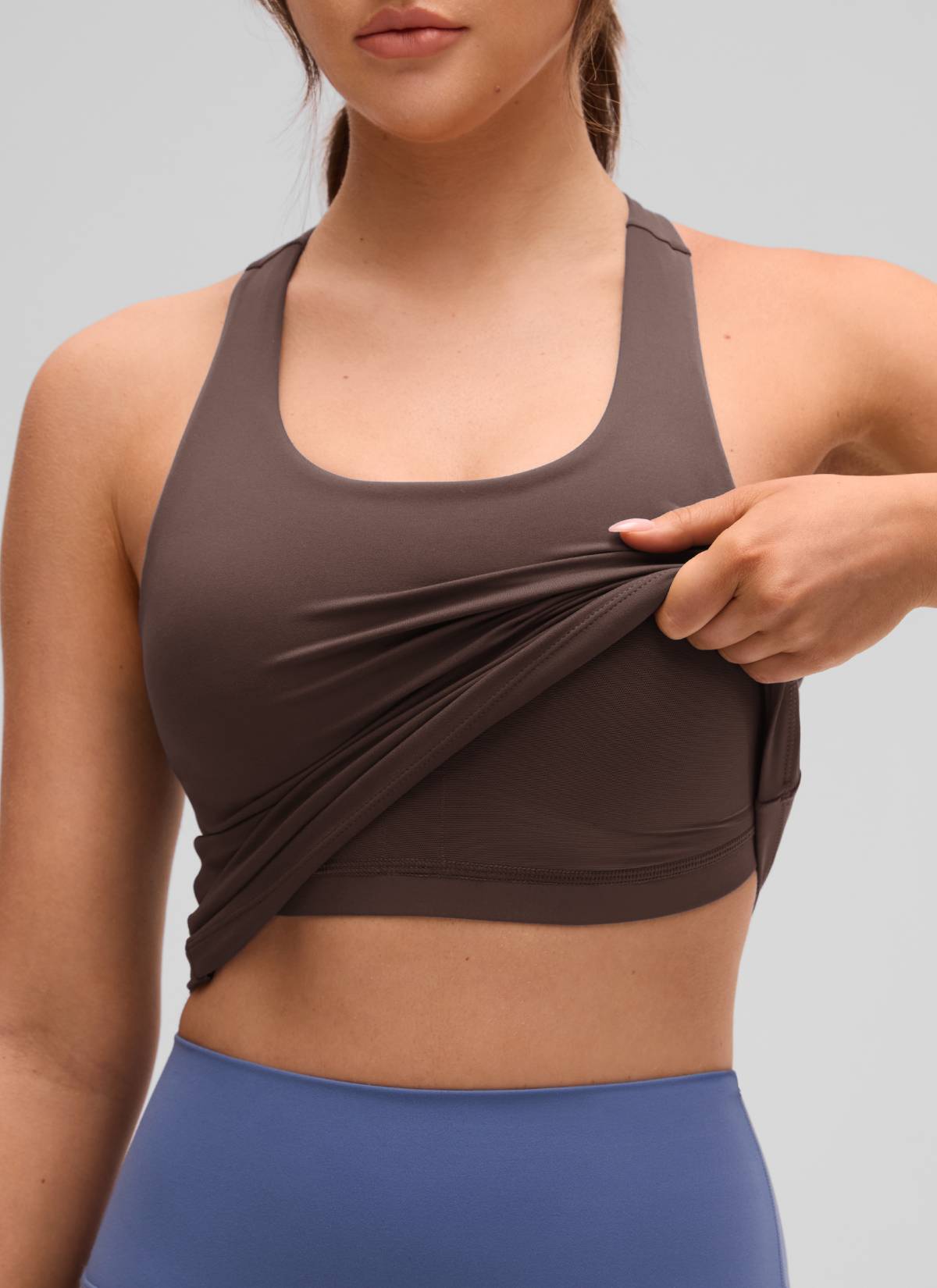 גופייה עם חזייה פנימית Butterluxe Racerback - Hot Fudge Brown