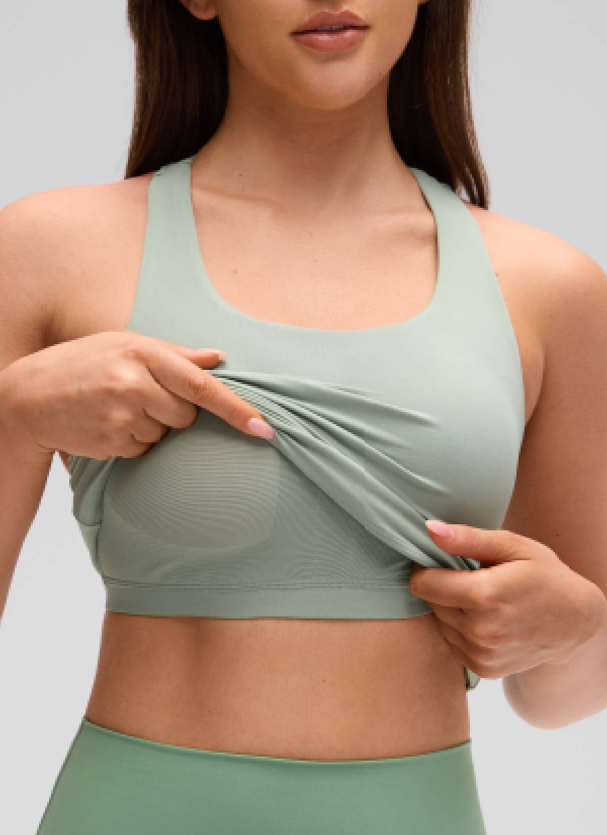 גופייה עם חזייה פנימית Butterluxe Racerback - Green Palm