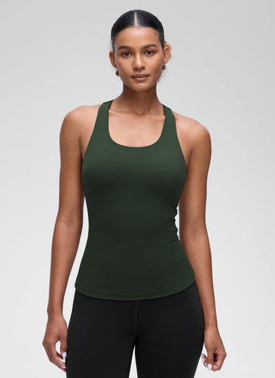 גופייה עם חזייה פנימית Butterluxe Racerback - Legend Green