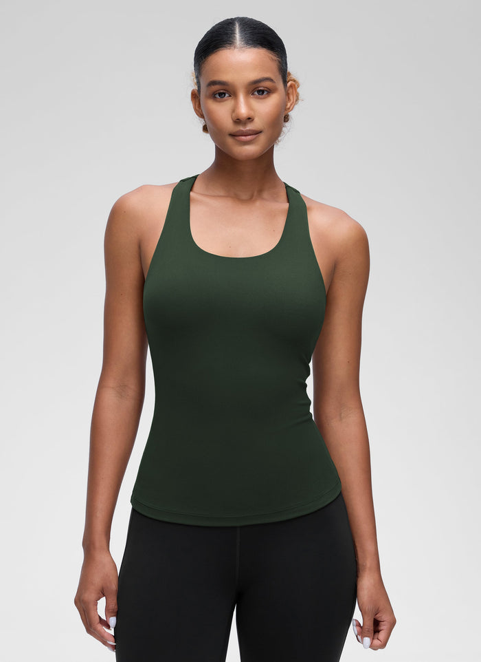 גופייה עם חזייה פנימית Butterluxe Racerback - Legend Green