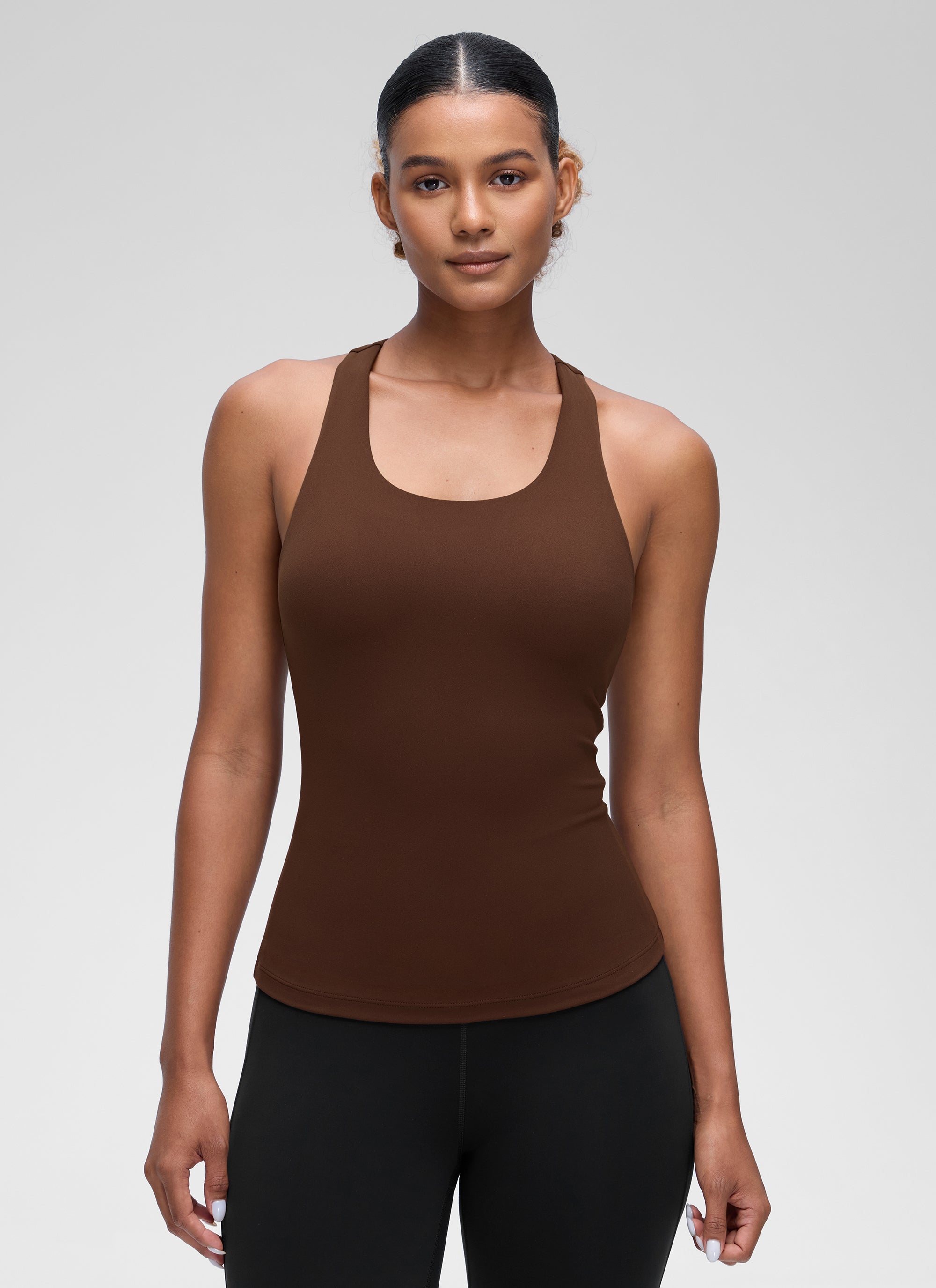 גופייה עם חזייה פנימית Butterluxe Racerback - Lava Brown