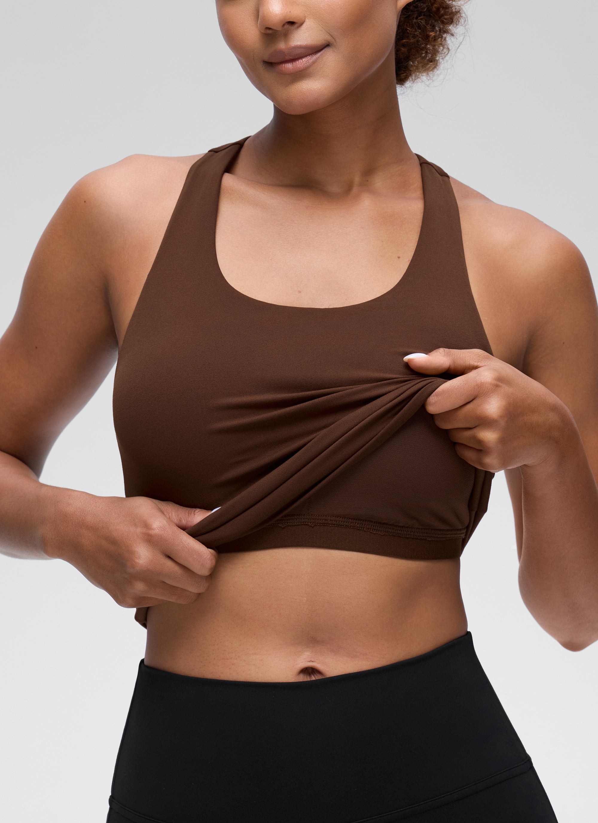 גופייה עם חזייה פנימית Butterluxe Racerback - Lava Brown