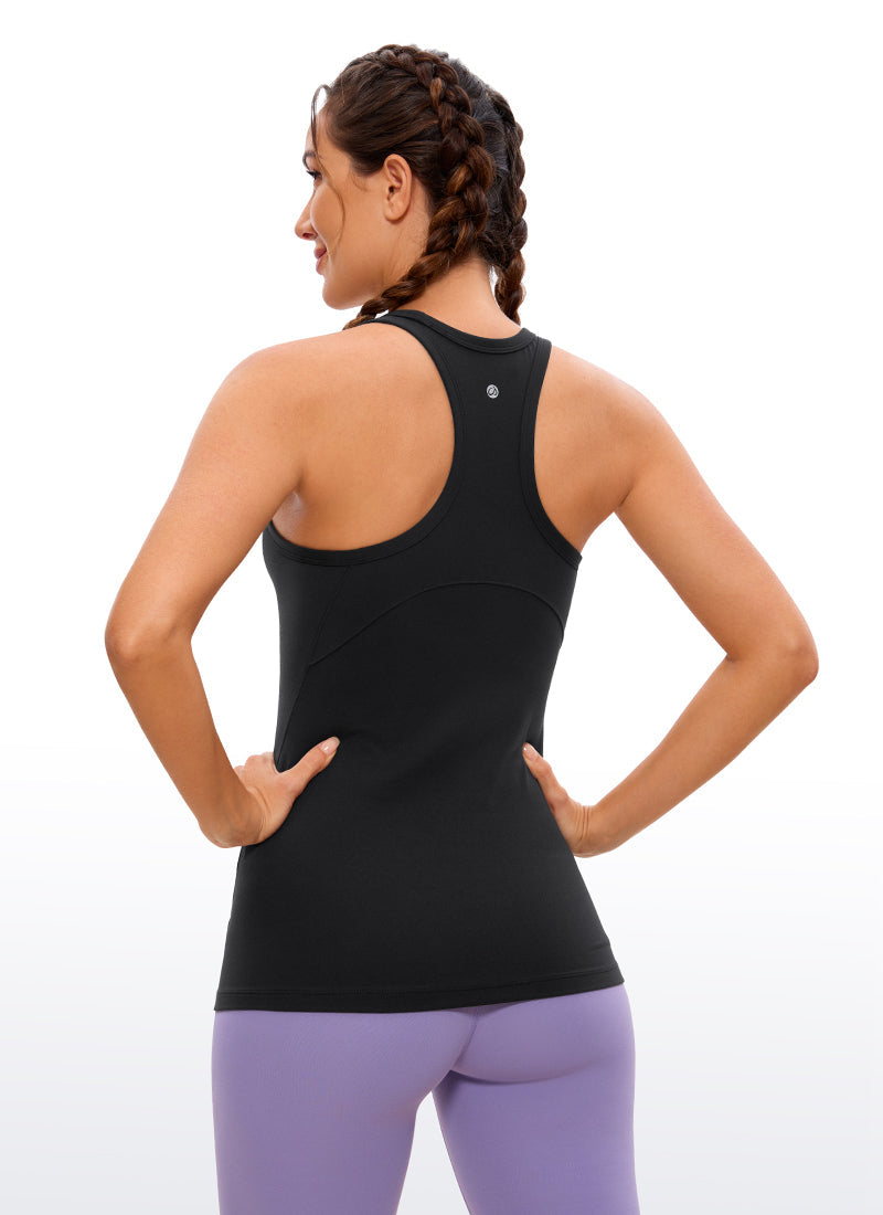 גופיית Butterluxe Racerback אורך ירך - שחור