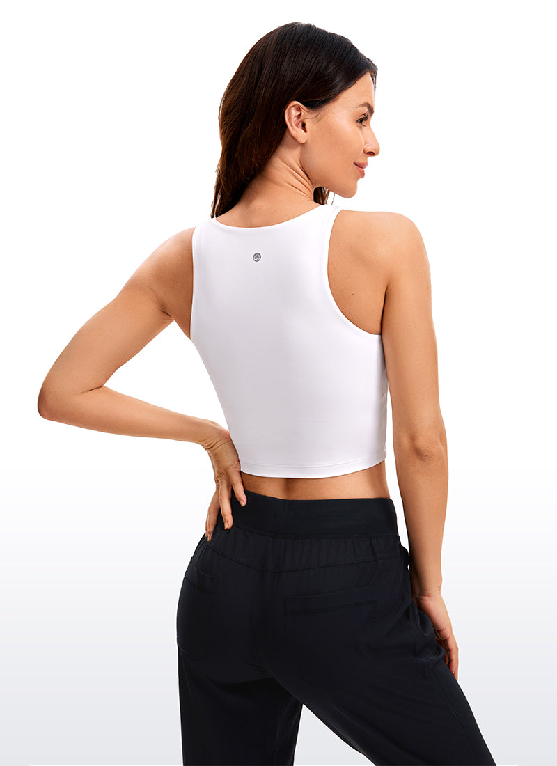גופיית קרופ Butterluxe Wide Back - לבן