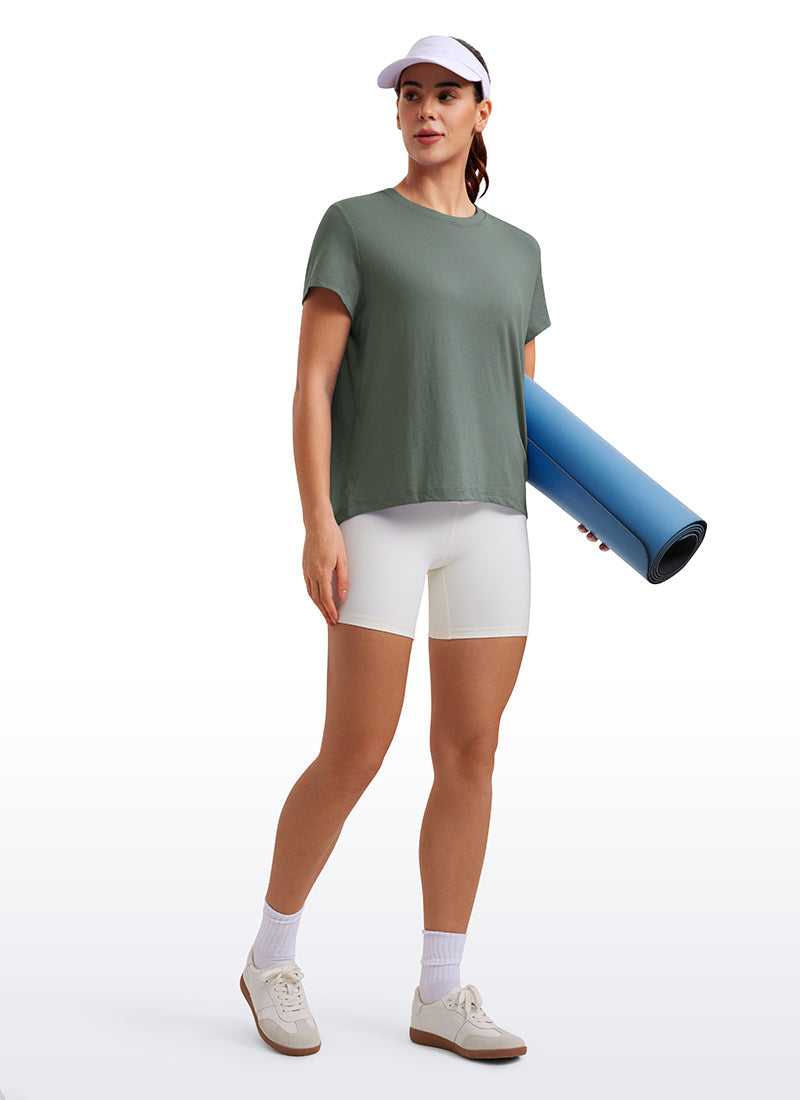 חולצה קצרה Flowy Yoga Crew Neck - מרווה