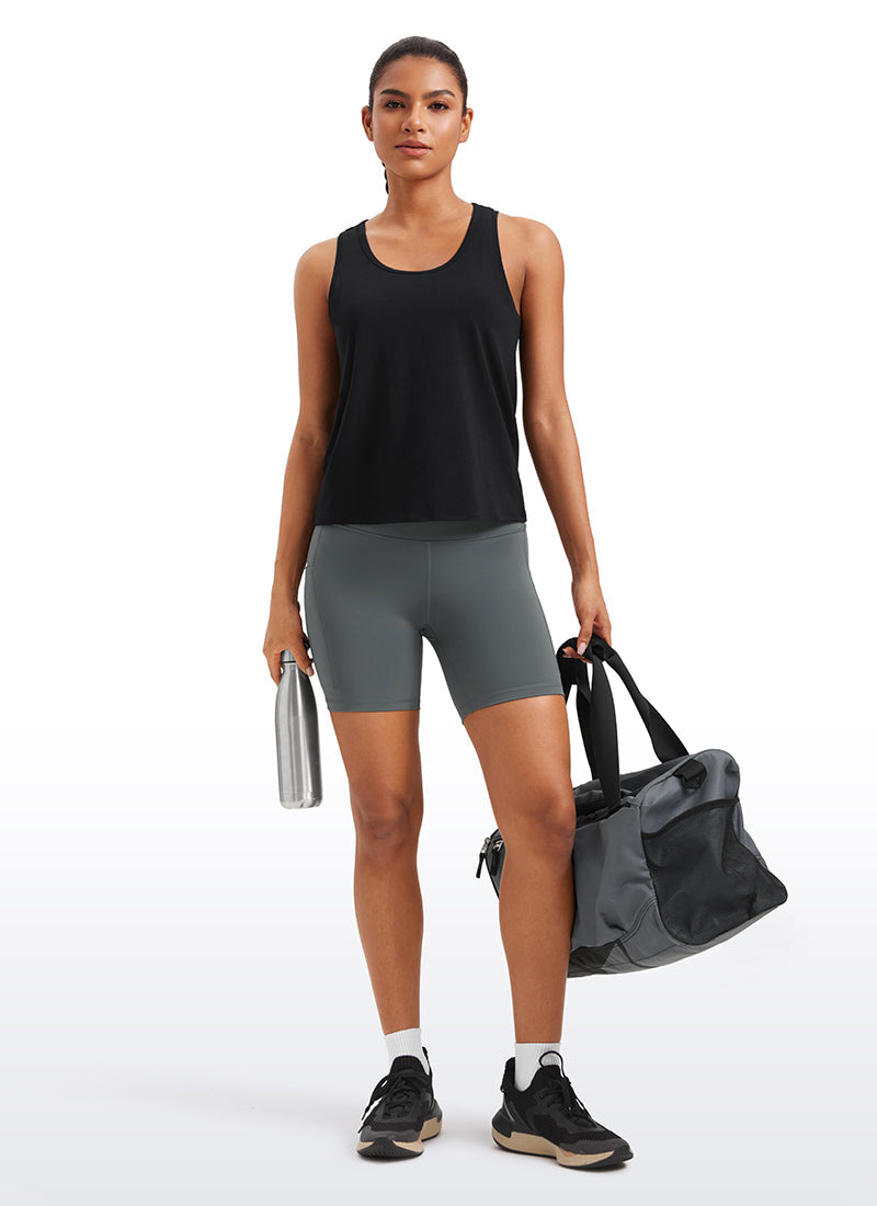 גופייה Pima Cotton Scoop Neck - שחור