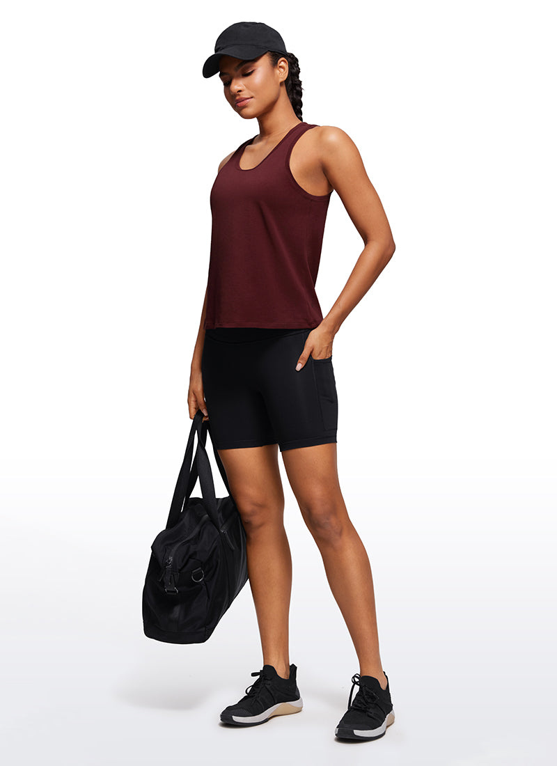 גופייה Pima Cotton Scoop Neck - Red Merlot