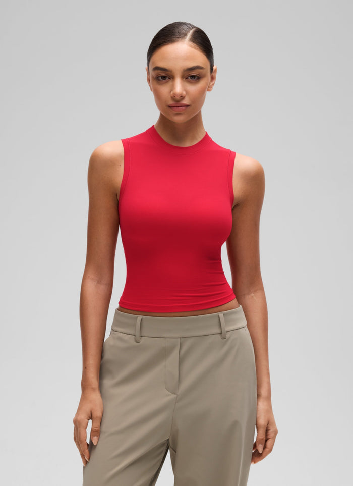 גופיית קרופ Softembrace High Neck Racerback - Aurora Red