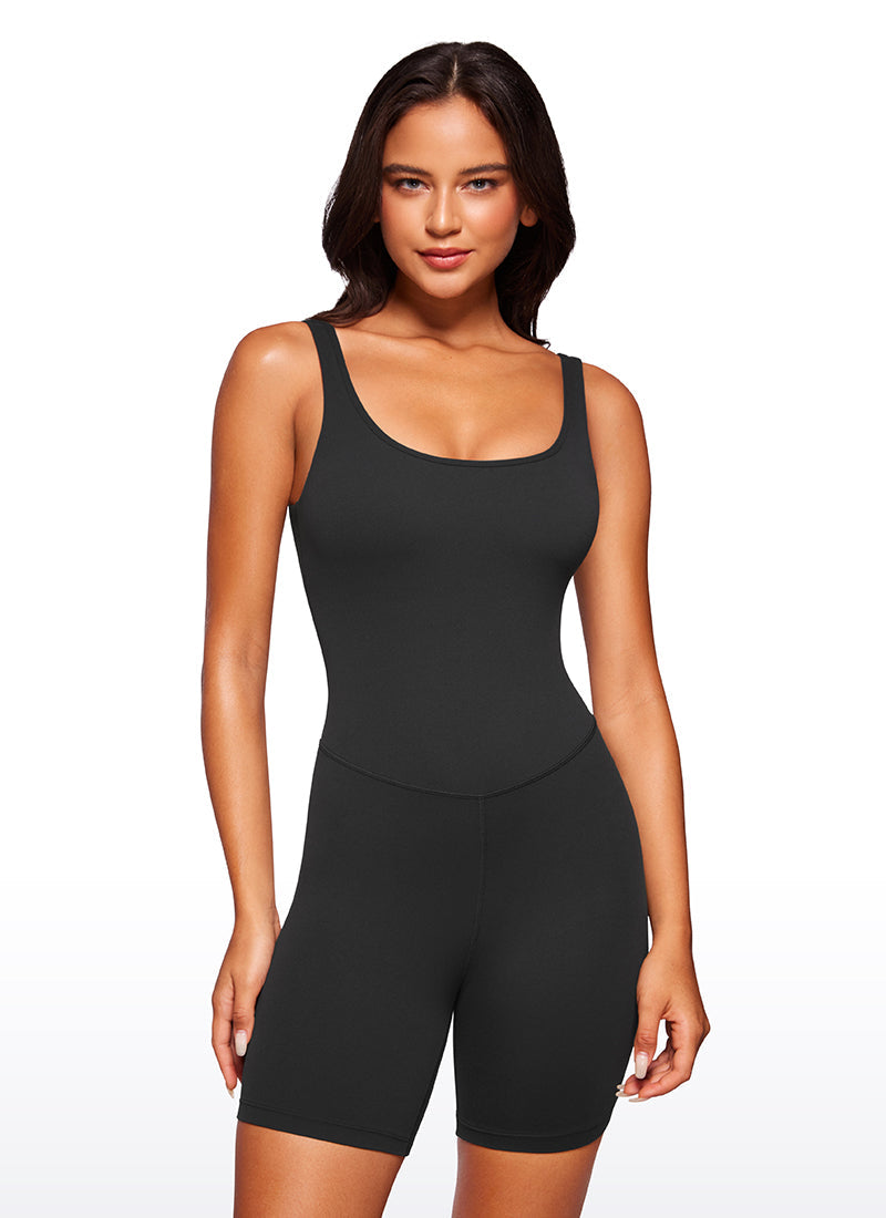 אוברול קצר 6" Butterluxe Scoop Neck Rompers - שחור