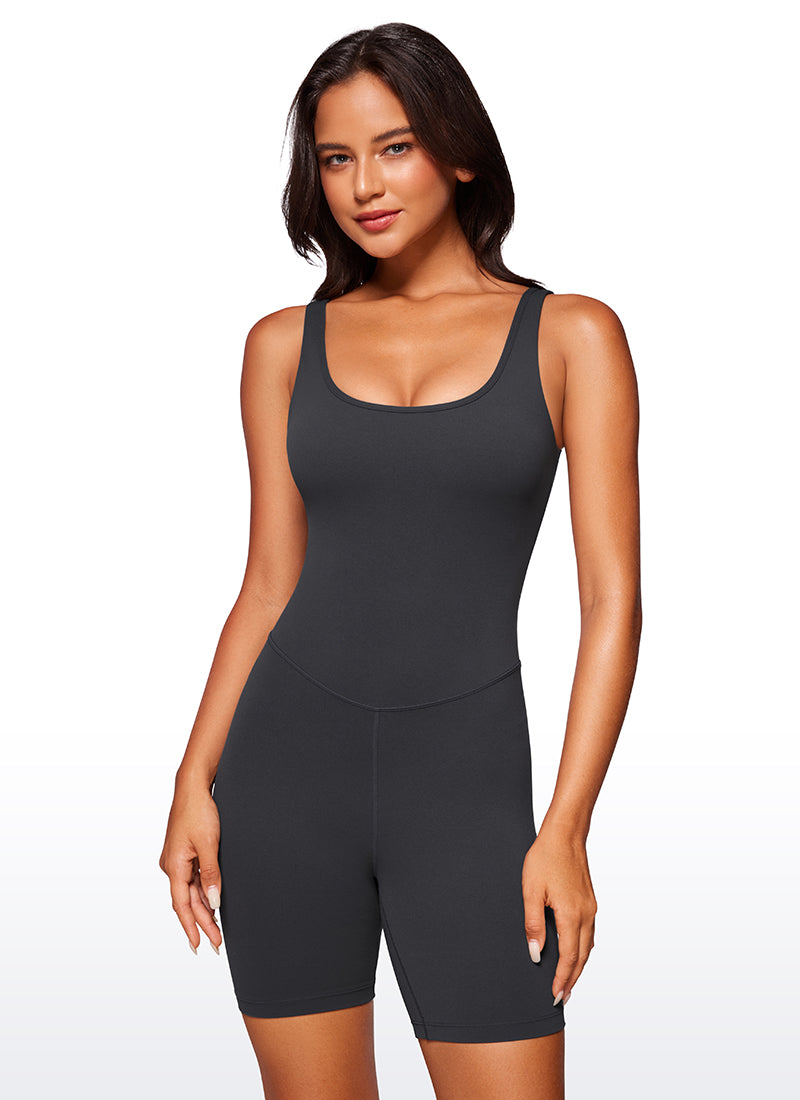 אוברול קצר 6" Butterluxe Scoop Neck Rompers - אפור מעושן