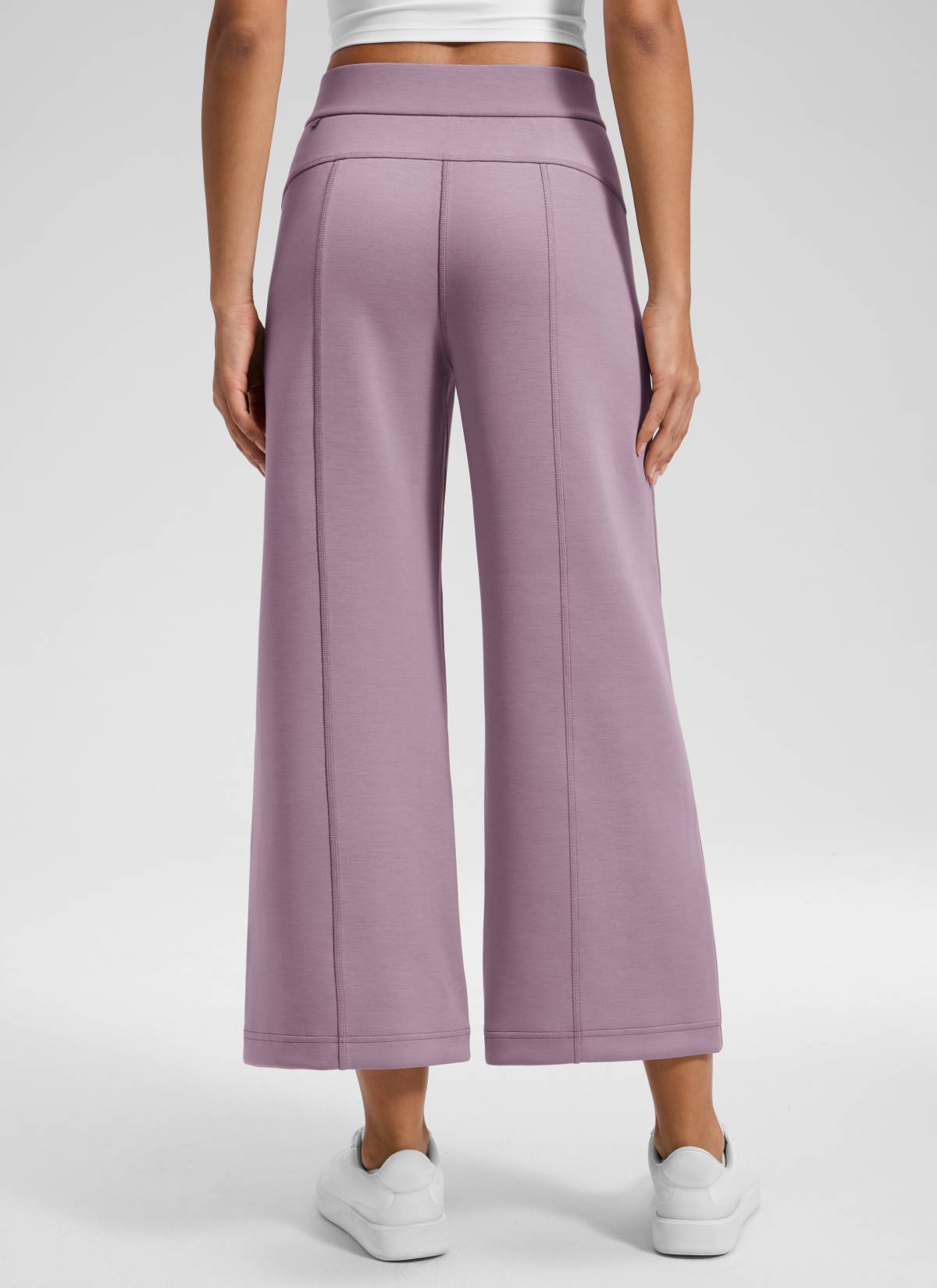 מכנס טרנינג SoftAura רחב עם כיסים 25" - Light Lavender