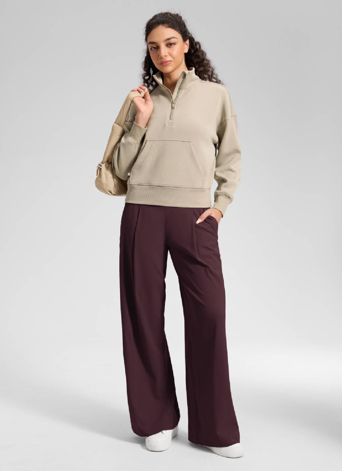מכנס פלאצו Butterluxe עם כיסים 30″ - Ripe Plum