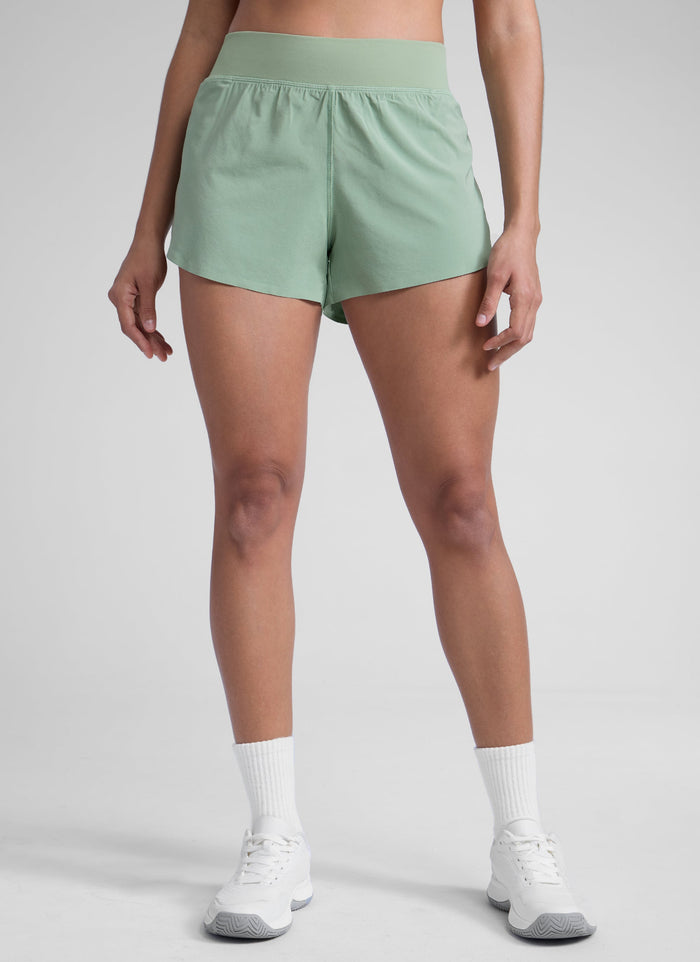 מכנס ריצה Feathery-Fit Soft Dolphin אולטרה-קל 3" - Green Palm