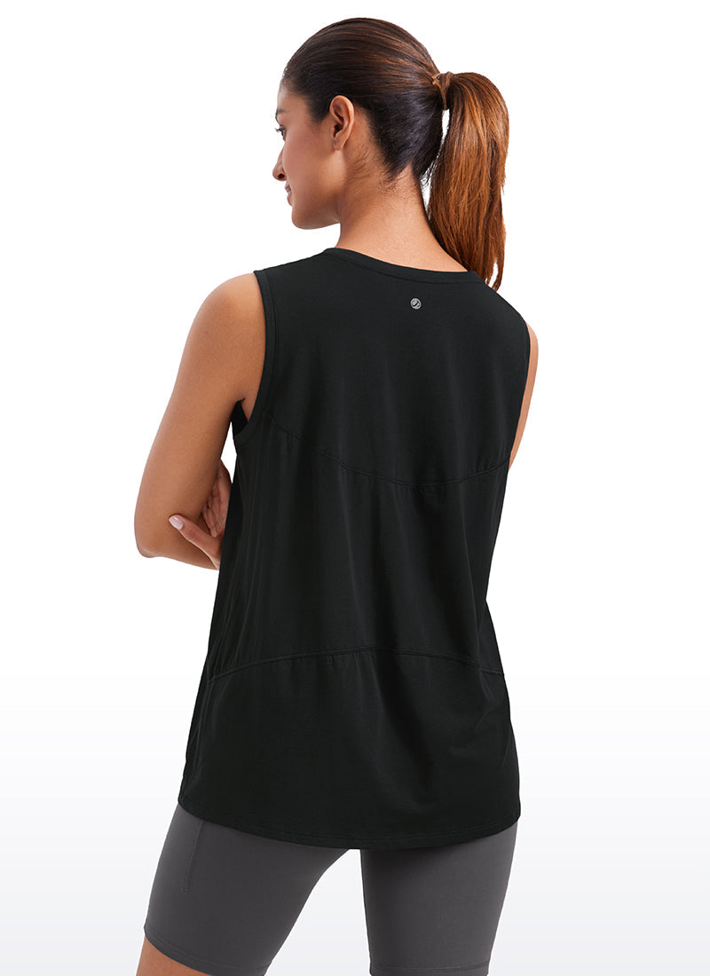 גופייה Pima Cotton Round Neck - שחור