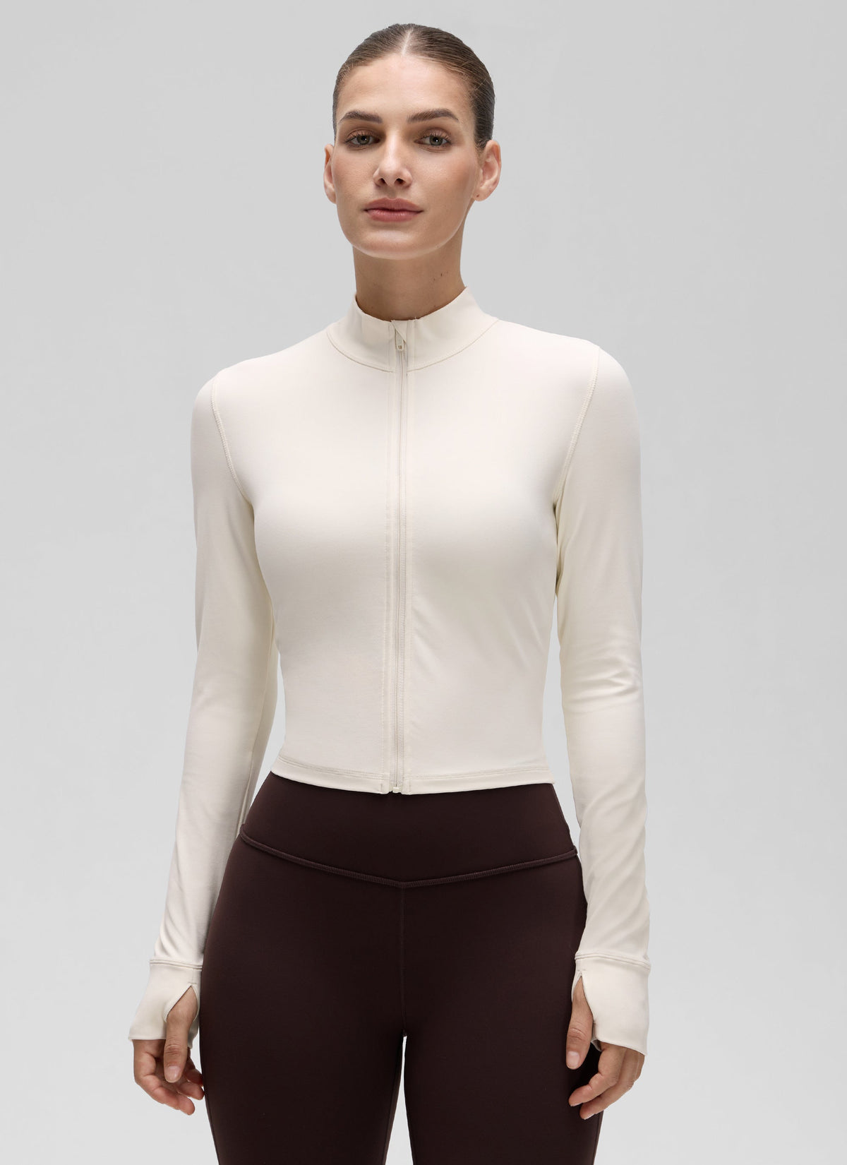 ג'קט קרופ Butterluxe Thumbhole - White Apricot