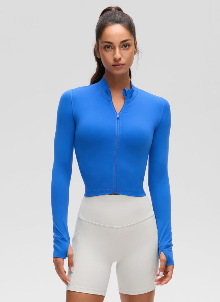 ג'קט קרופ Butterluxe Thumbhole - Sparkle Blue