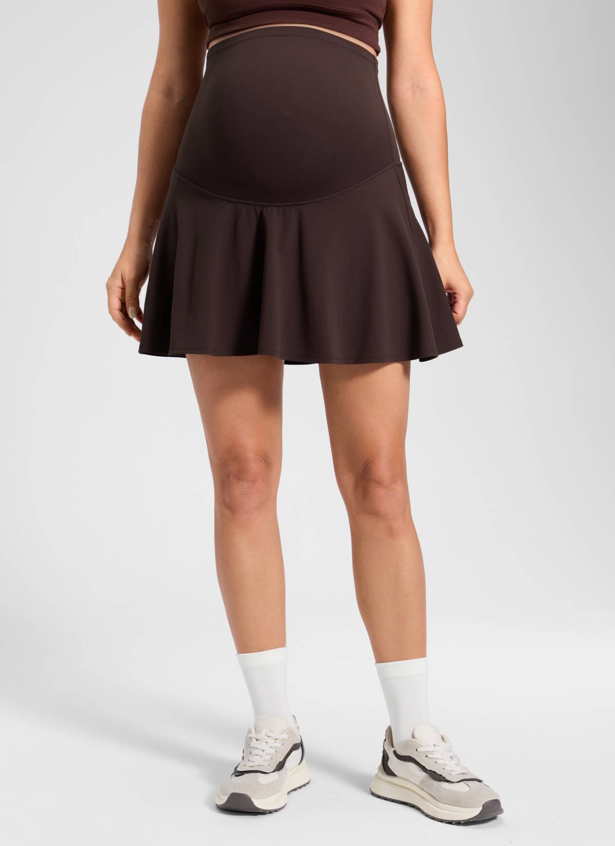 חצאית הריון Butterluxe A-Line Flowy 14.5" - Hot Fudge Brown