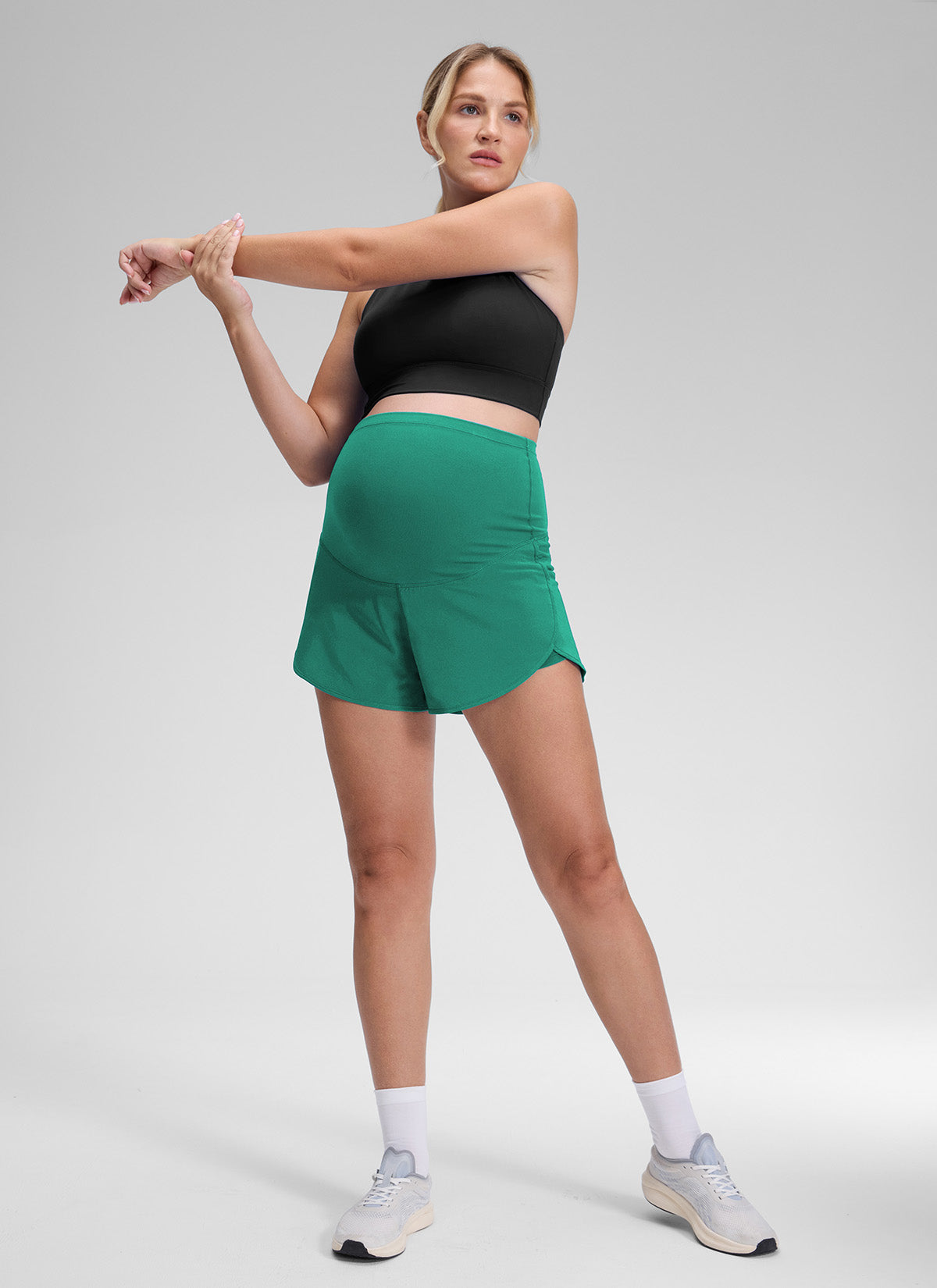 מכנסון הריון 2 ב-1 Feathery-Fit 3" - Cascadia Green