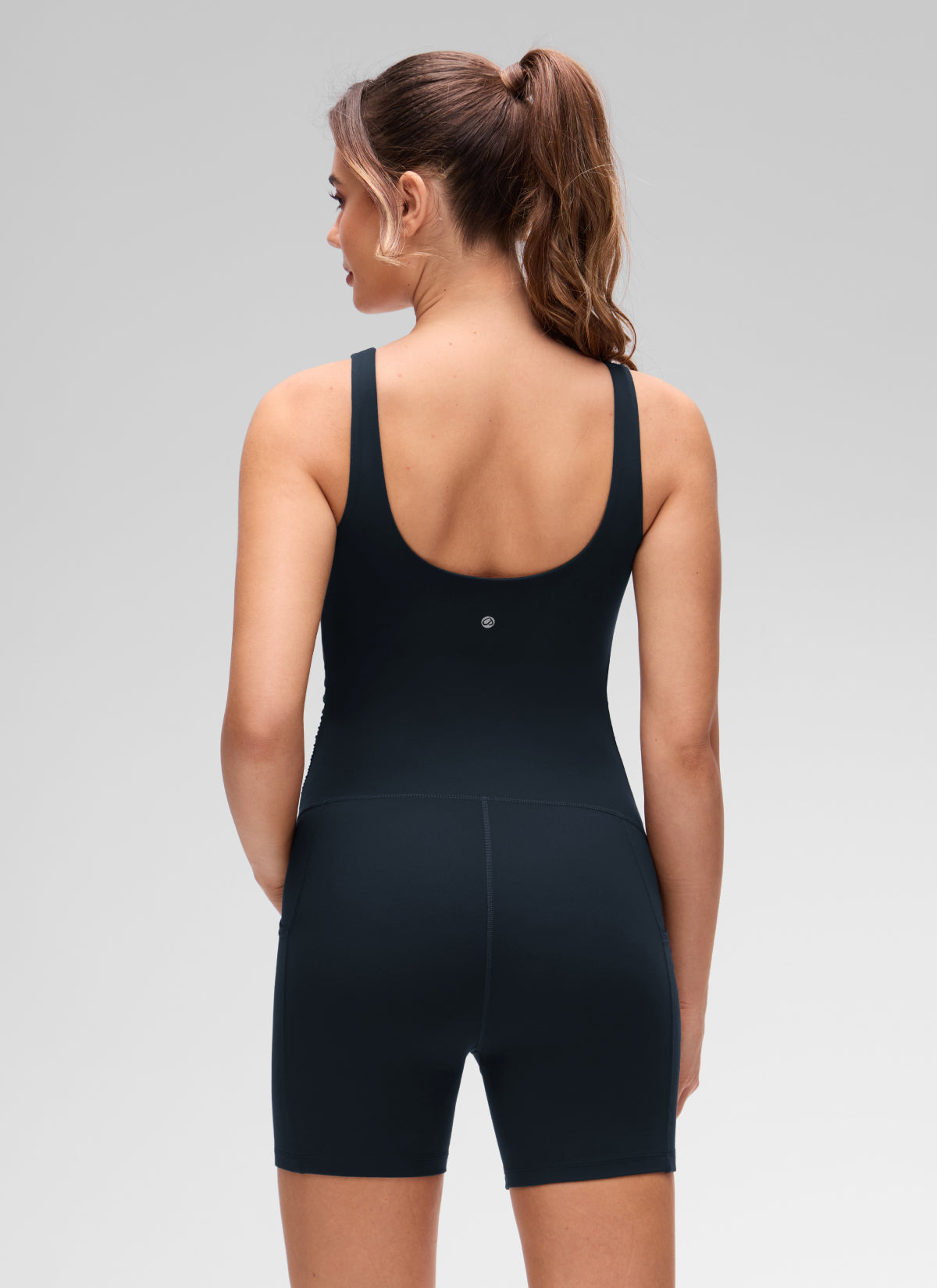אוברול הריון קצר 5" Butterluxe U Neck Pocket Rompers - כחול נייבי
