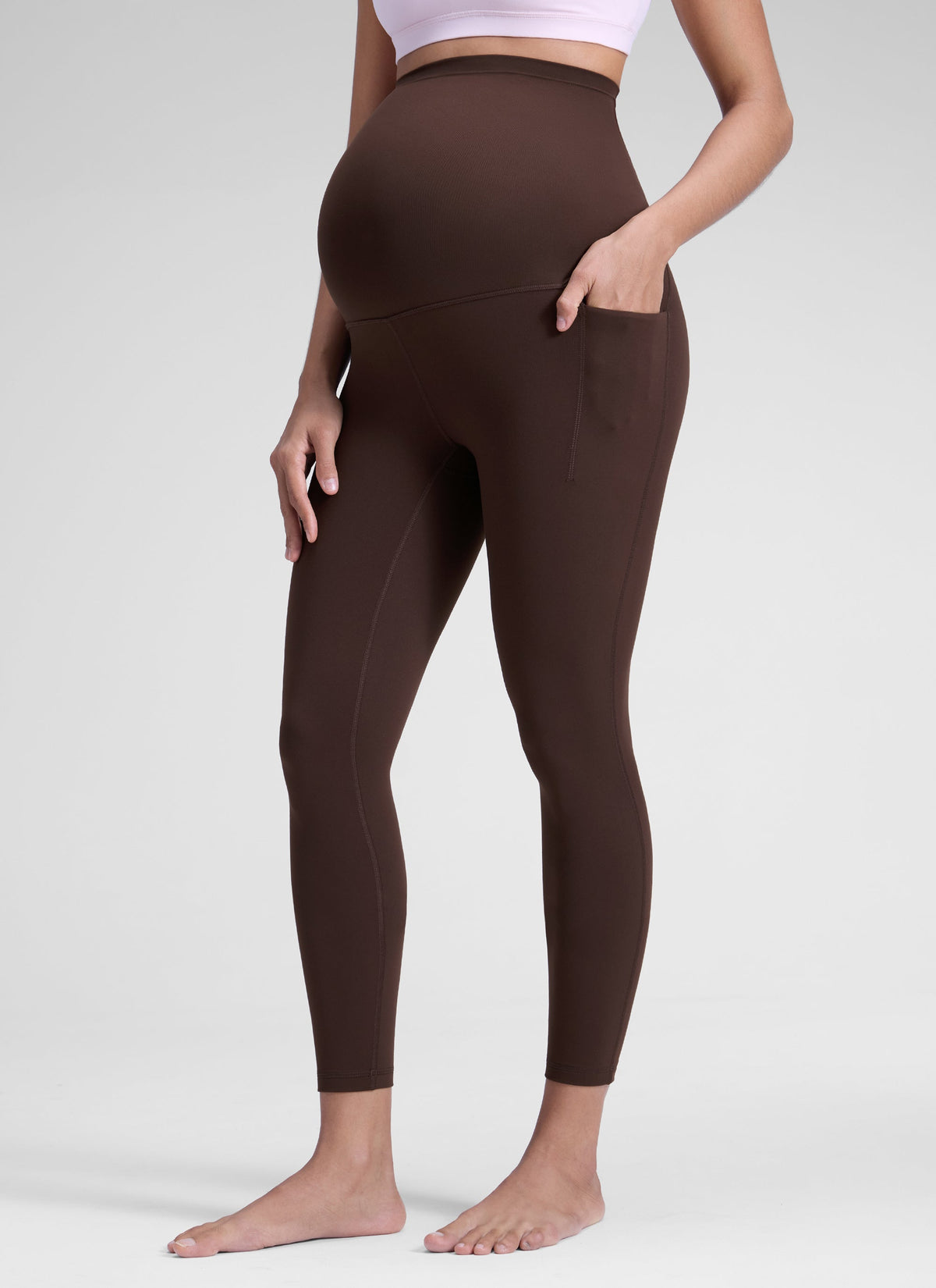 טייץ הריון Butterluxe עם כיסים 25" - Hot Fudge Brown