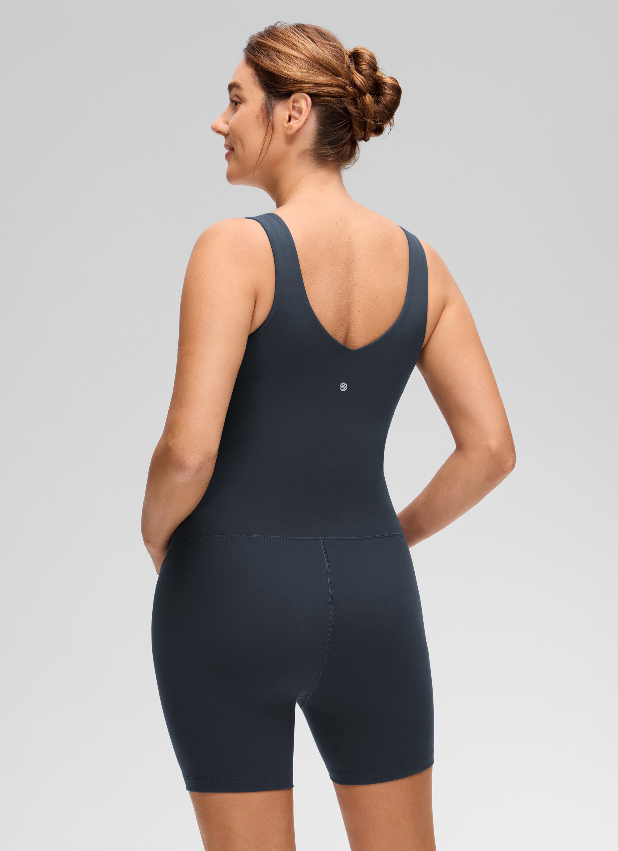 אוברול הריון קצר 5" Butterluxe V Neck Rompers - כחול נייבי