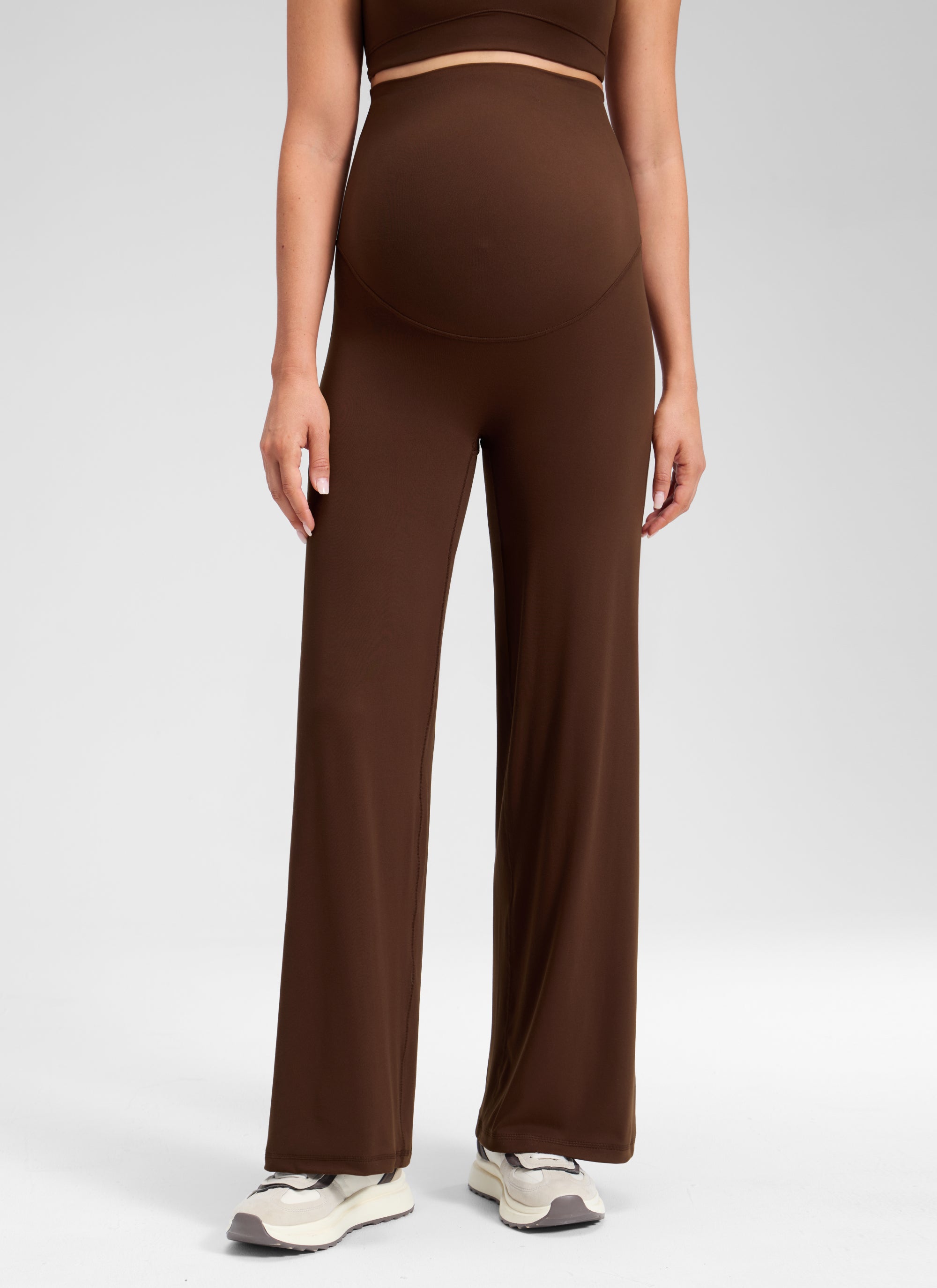 מכנס הריון Softretch ללא תפר קדמי 30" - Lava Brown