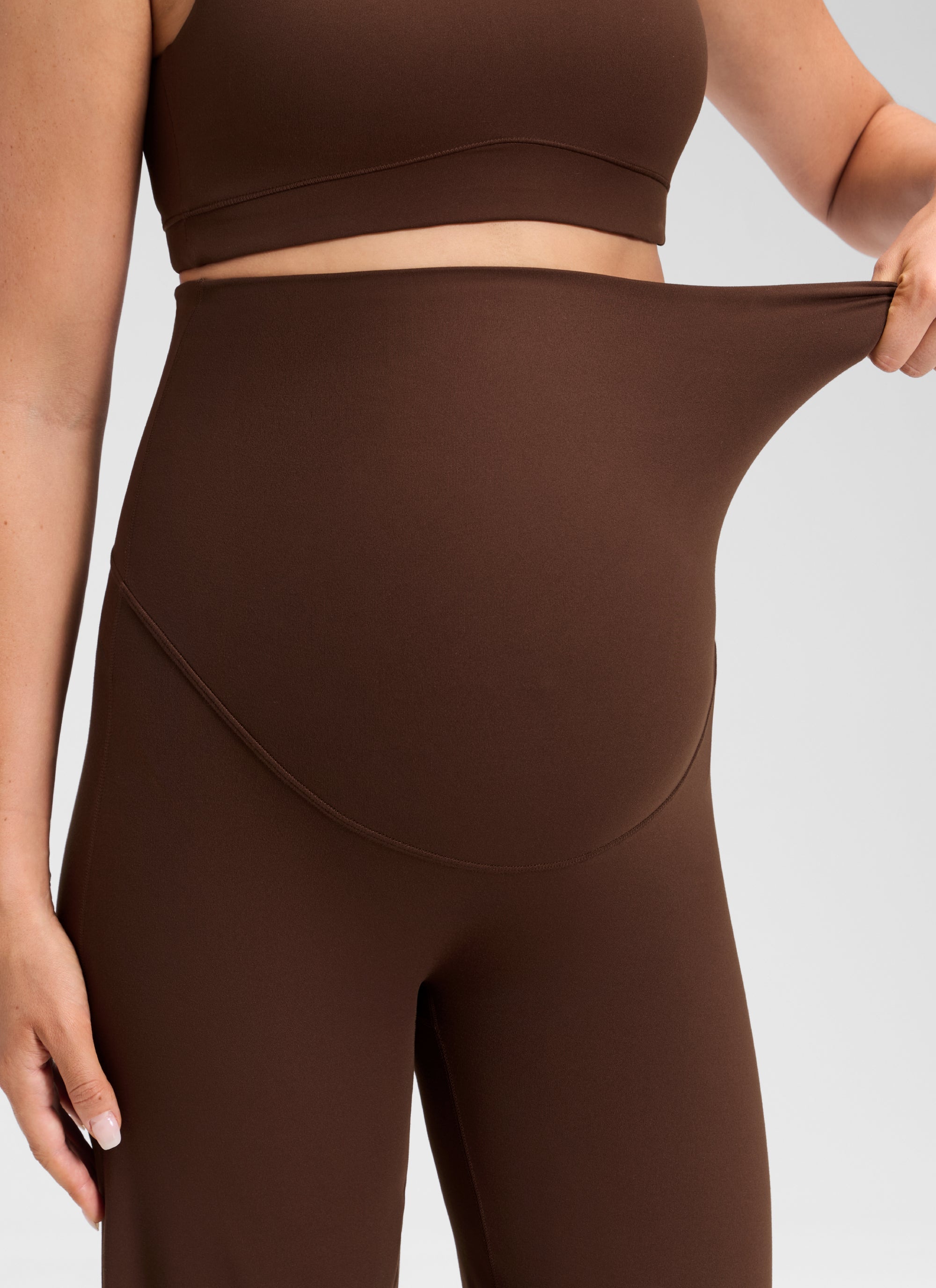 מכנס הריון Softretch ללא תפר קדמי 30" - Lava Brown